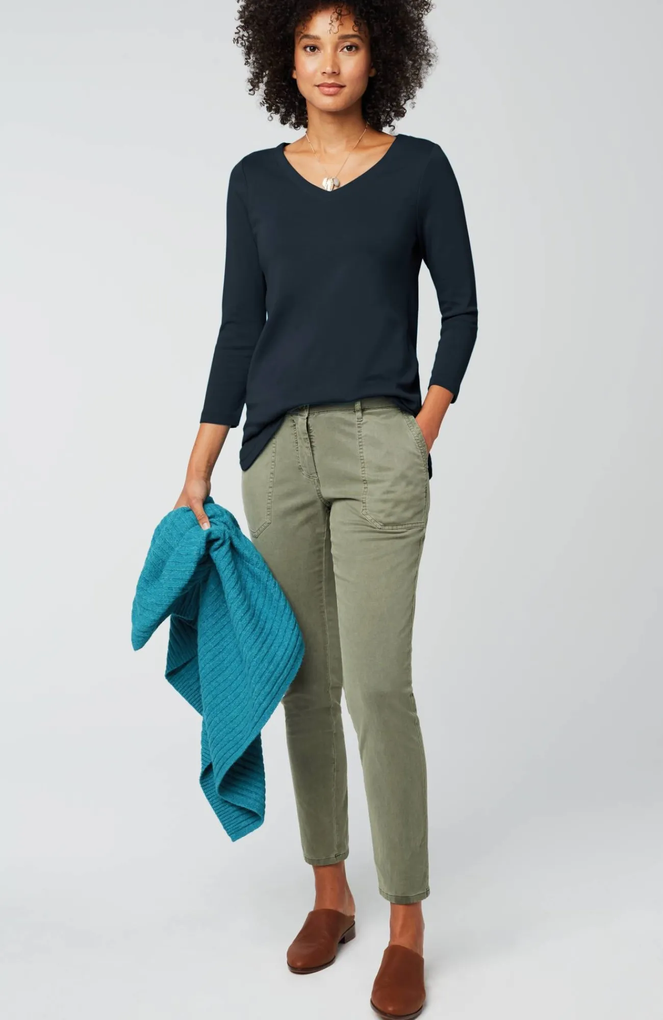 J.Jill Pima 3/4-Sleeve V-Neck Tee Cheap