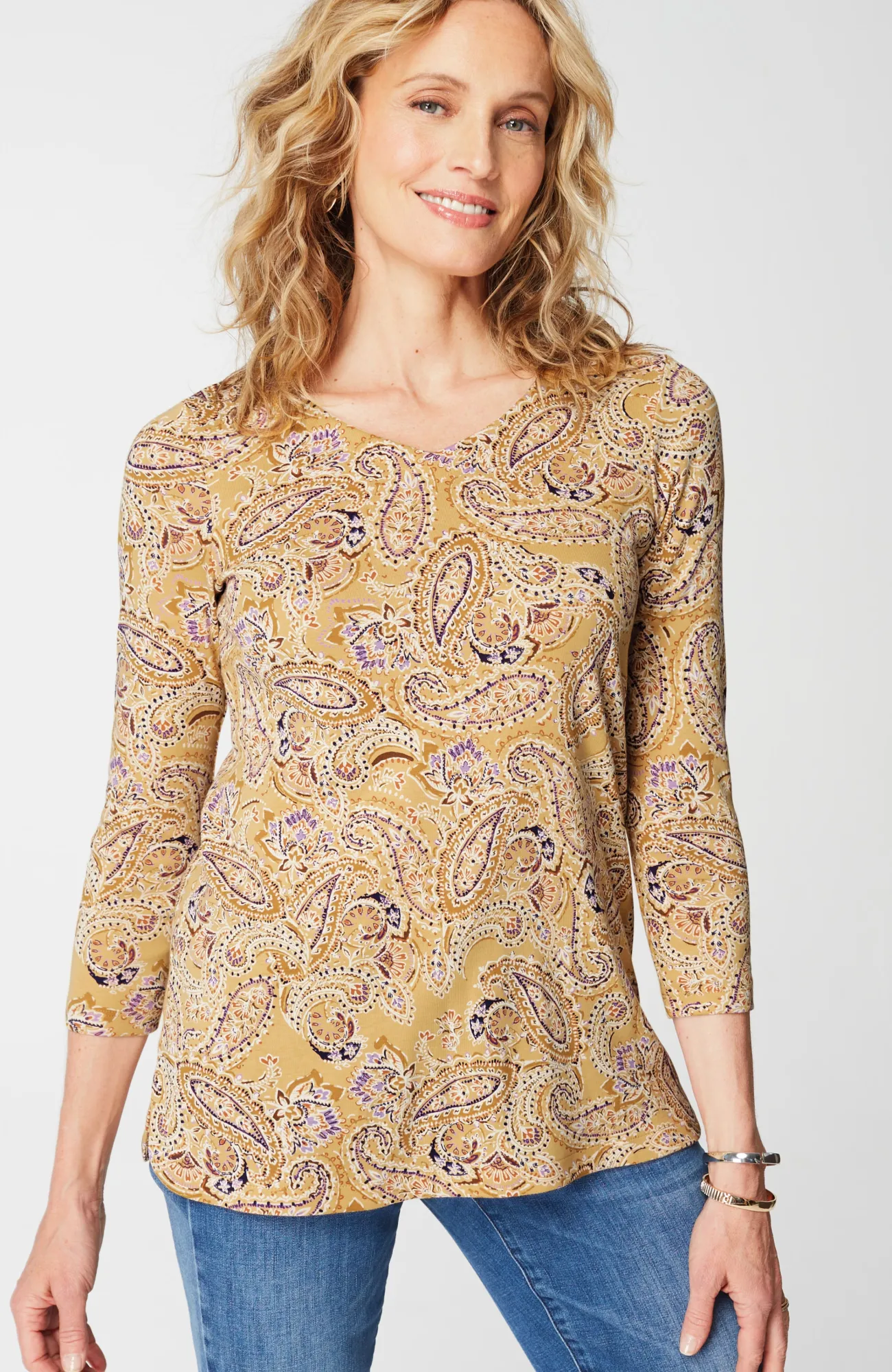 J.Jill Pima 3/4-Sleeve V-Neck Tee Cheap