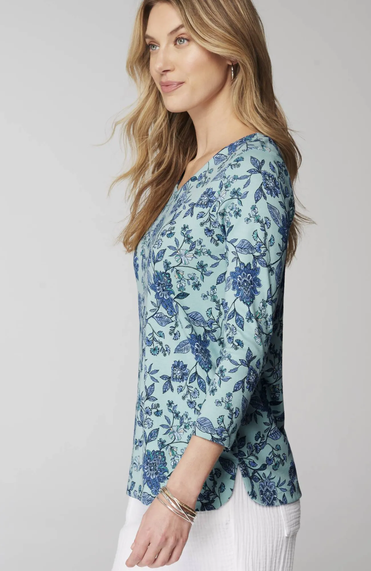 J.Jill Pima 3/4-Sleeve V-Neck Tee Cheap