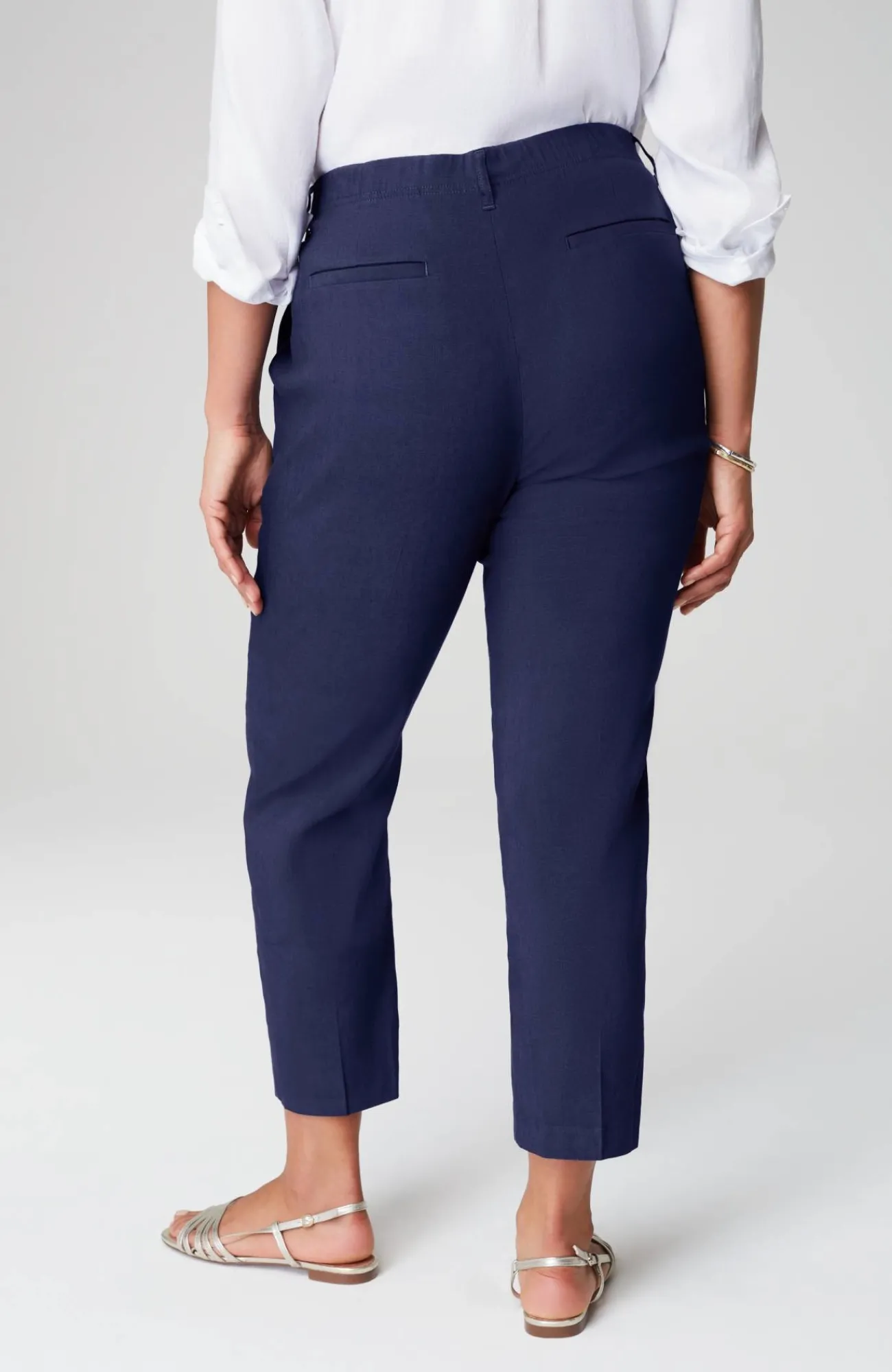 J.Jill Pintucked Linen-Stretch Slim-Leg Pants Flash Sale