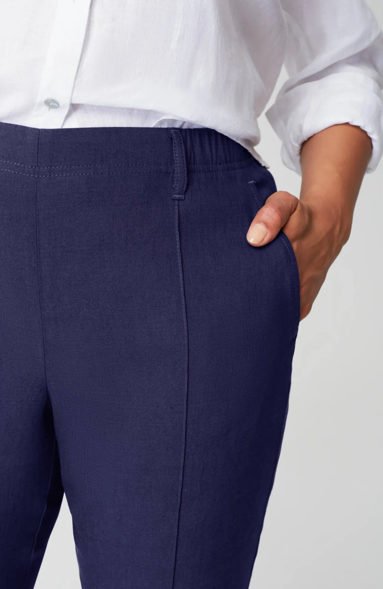 J.Jill Pintucked Linen-Stretch Slim-Leg Pants Flash Sale