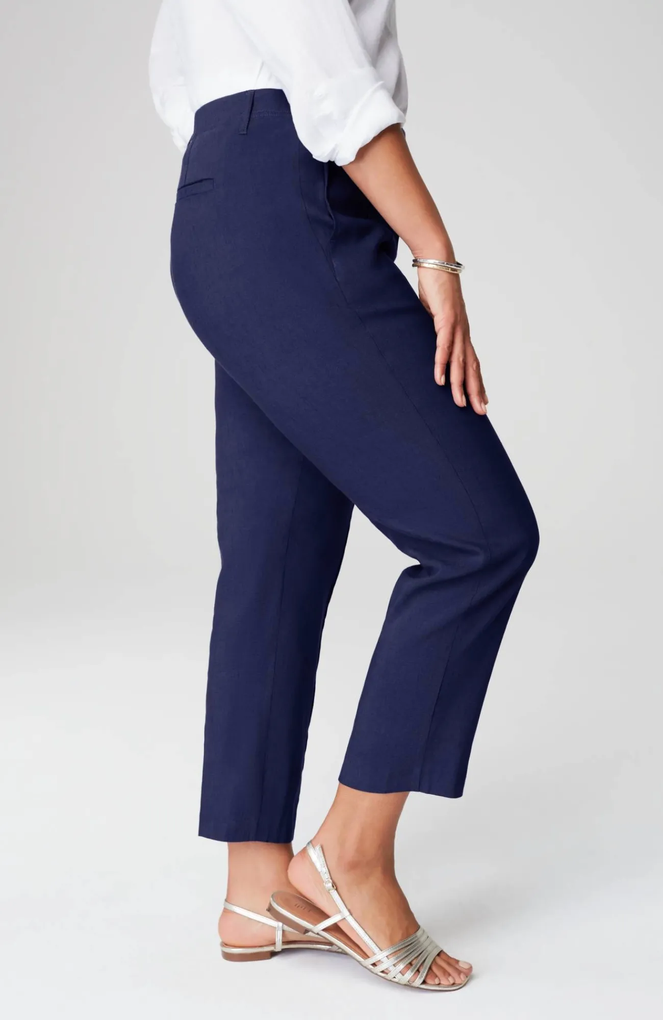 J.Jill Pintucked Linen-Stretch Slim-Leg Pants Flash Sale