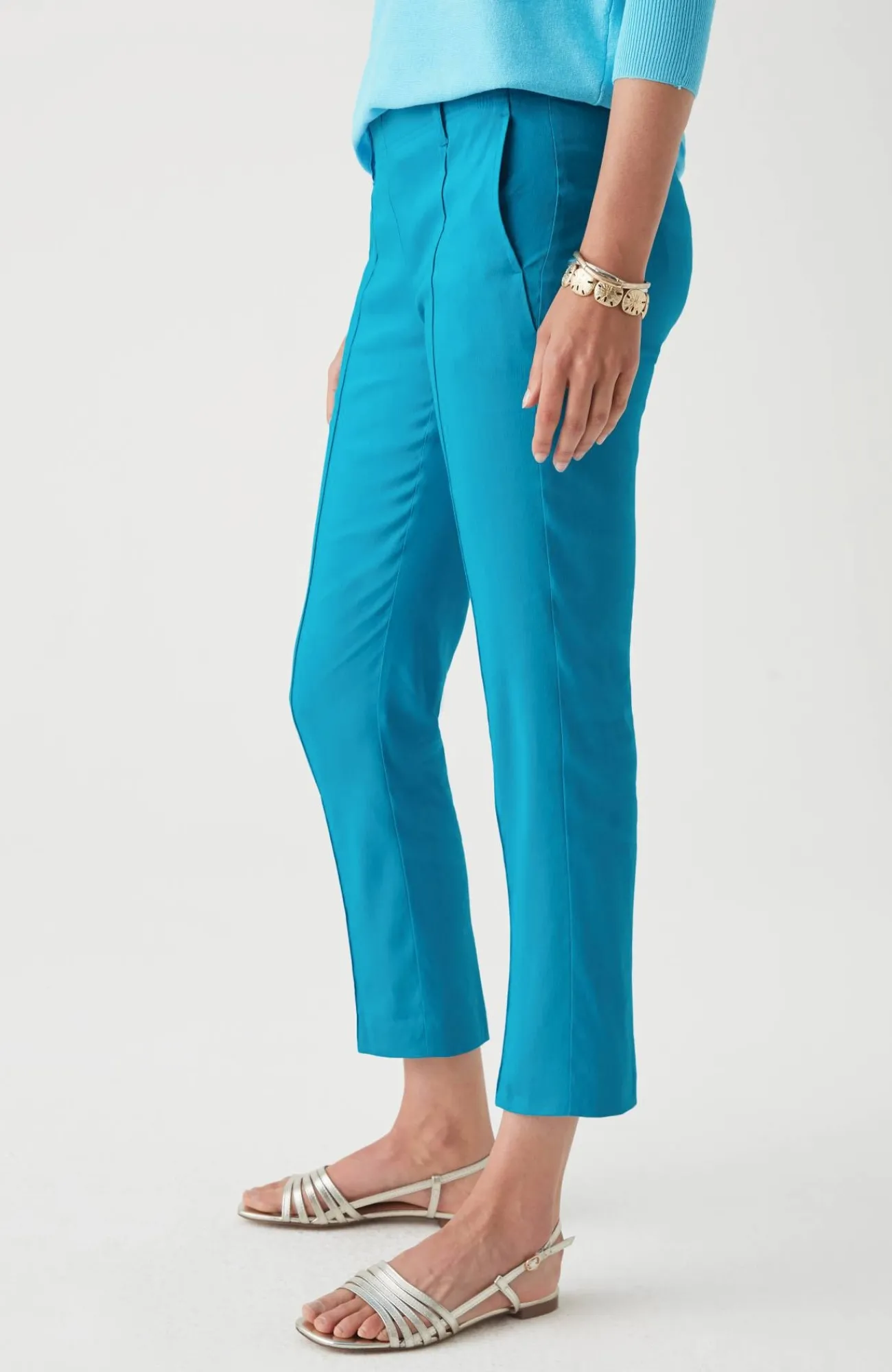 J.Jill Pintucked Linen-Stretch Slim-Leg Pants Flash Sale