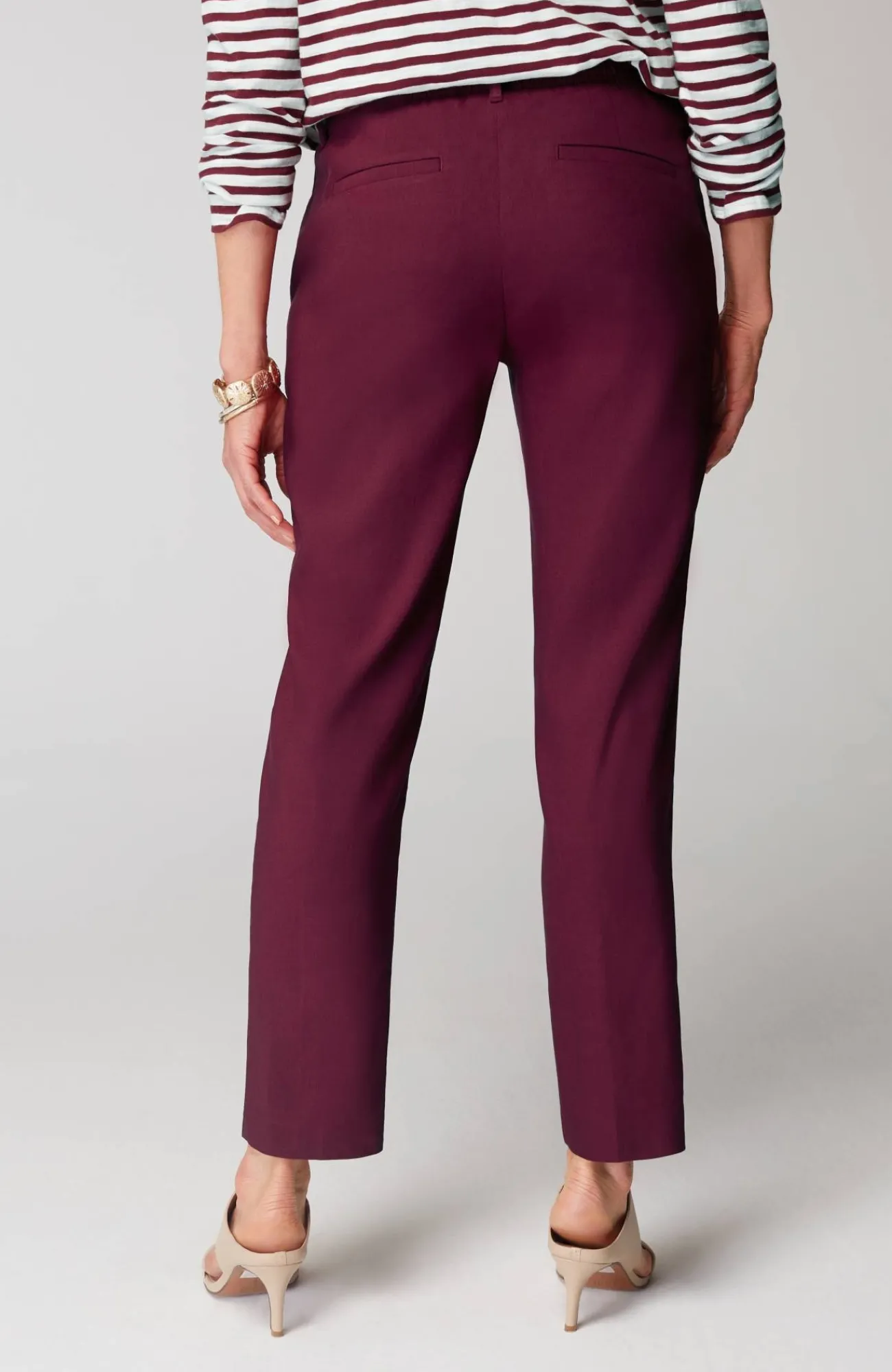 J.Jill Pintucked Linen-Stretch Slim-Leg Pants Flash Sale