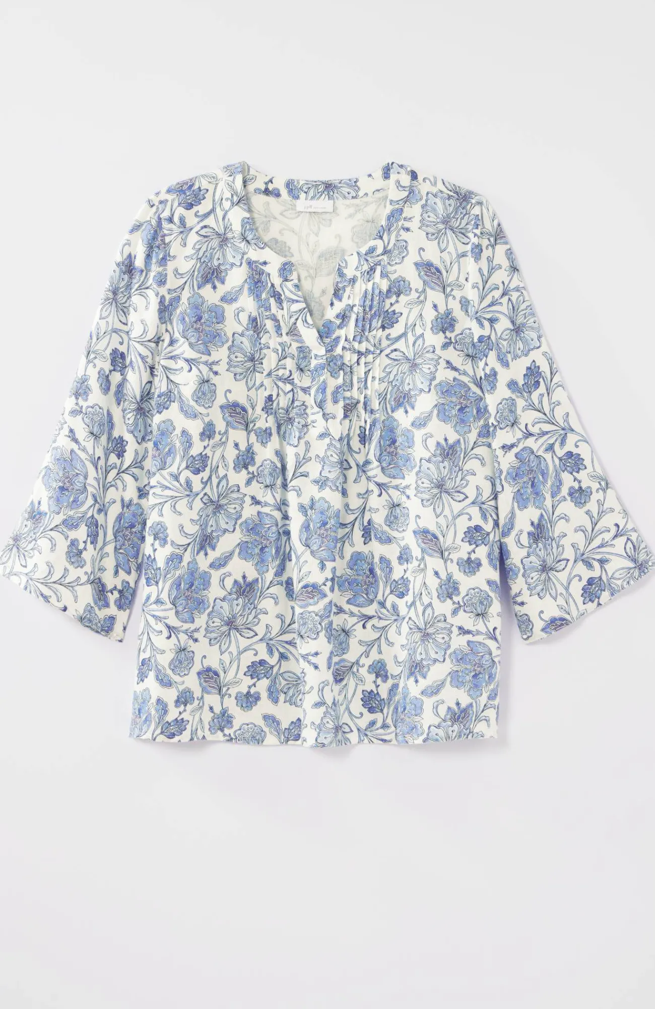 J.Jill Pintucked Printed Linen Popover New