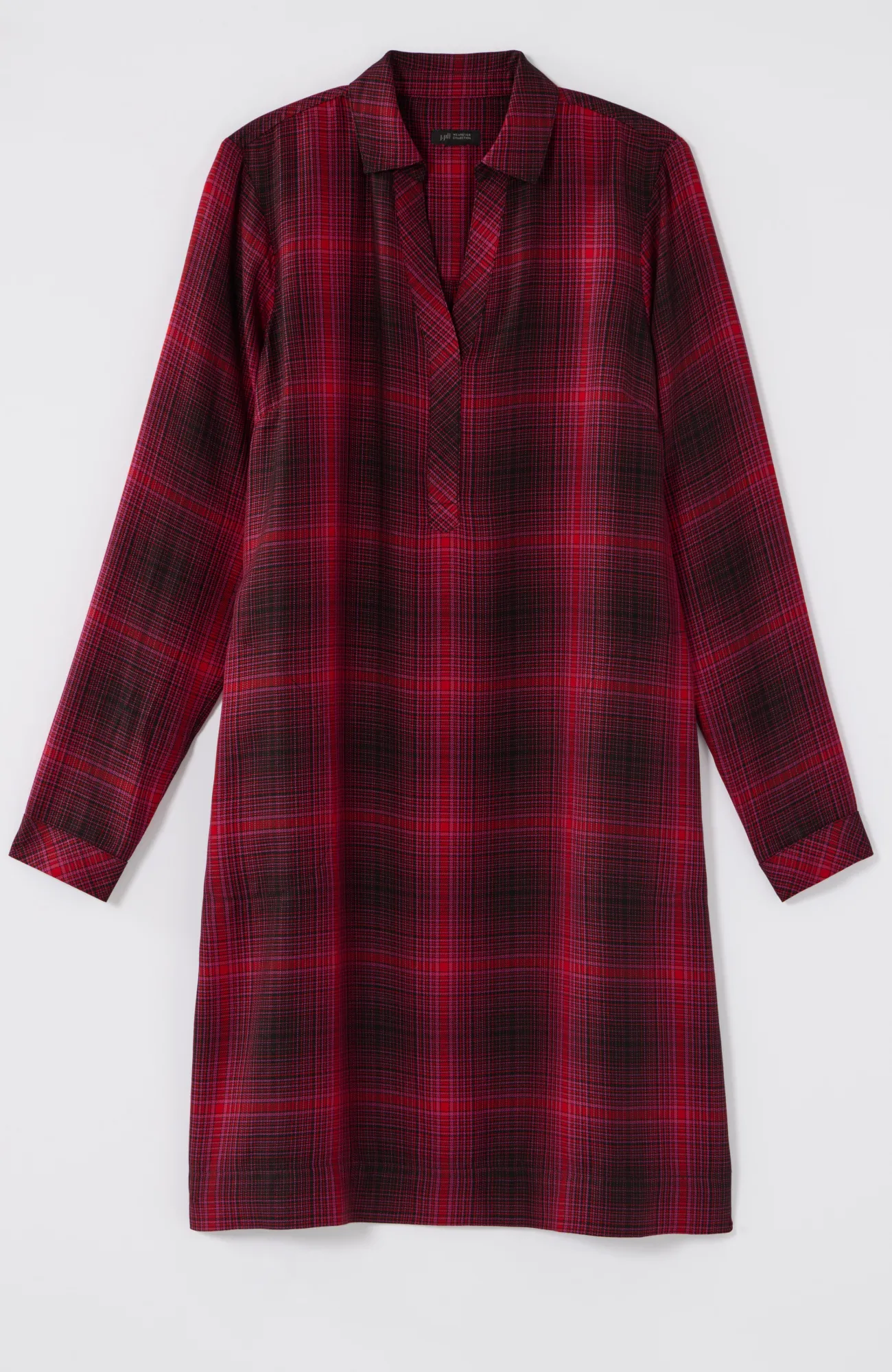 J.Jill Plaid Split-Neck Dress Cheap