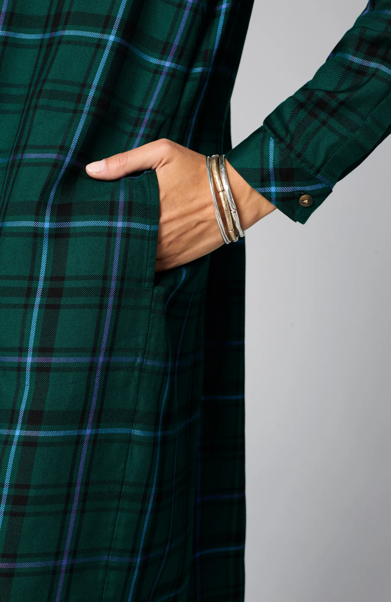 J.Jill Plaid Split-Neck Dress Cheap