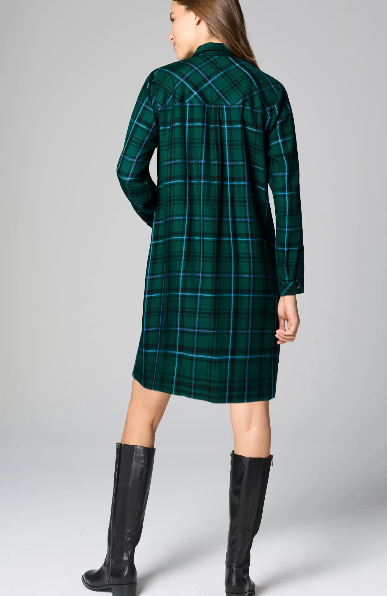 J.Jill Plaid Split-Neck Dress Cheap