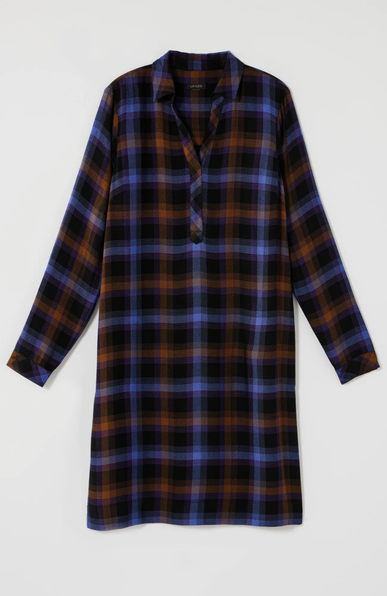 J.Jill Plaid Split-Neck Dress Cheap