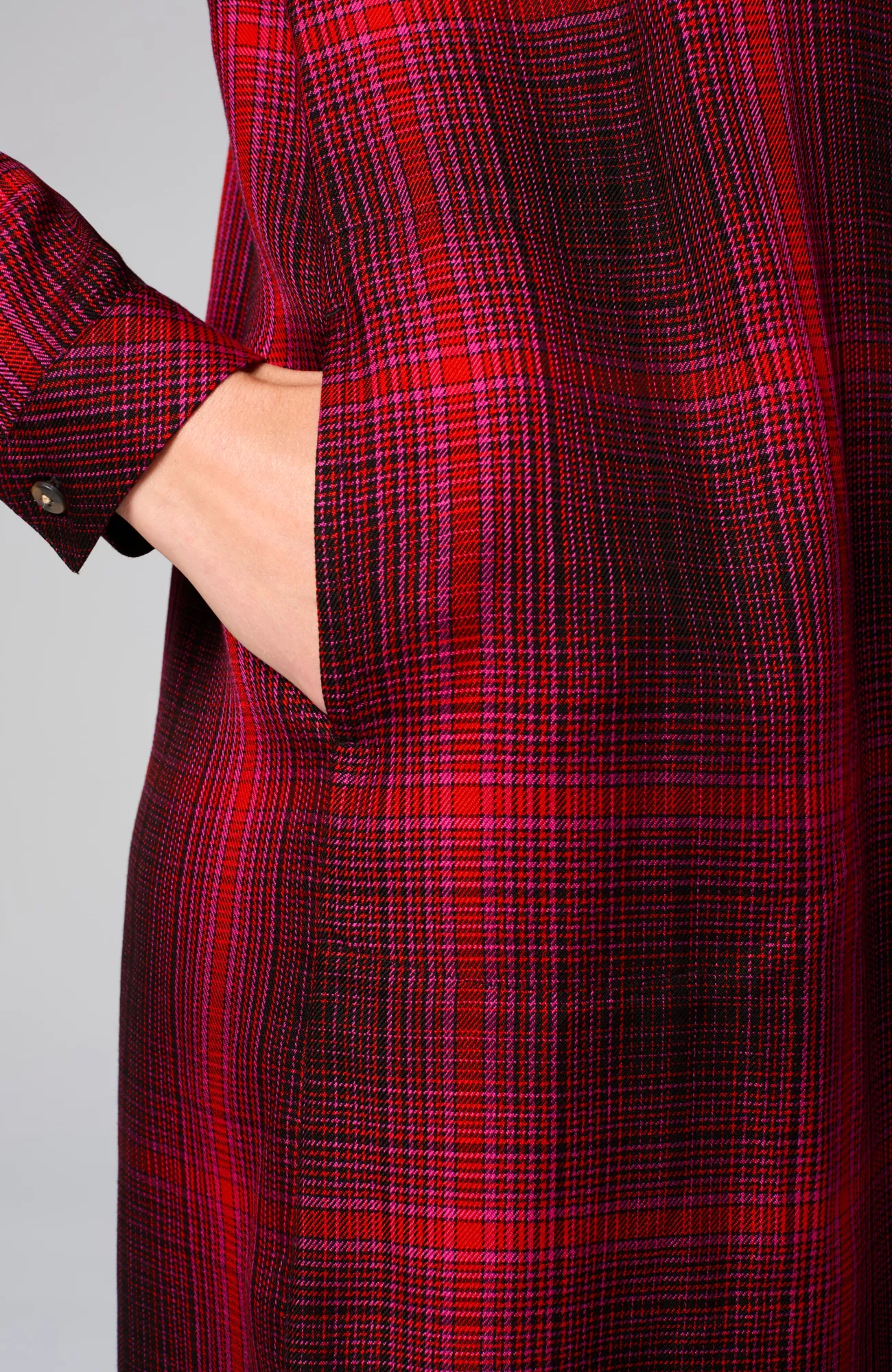 J.Jill Plaid Split-Neck Dress Cheap