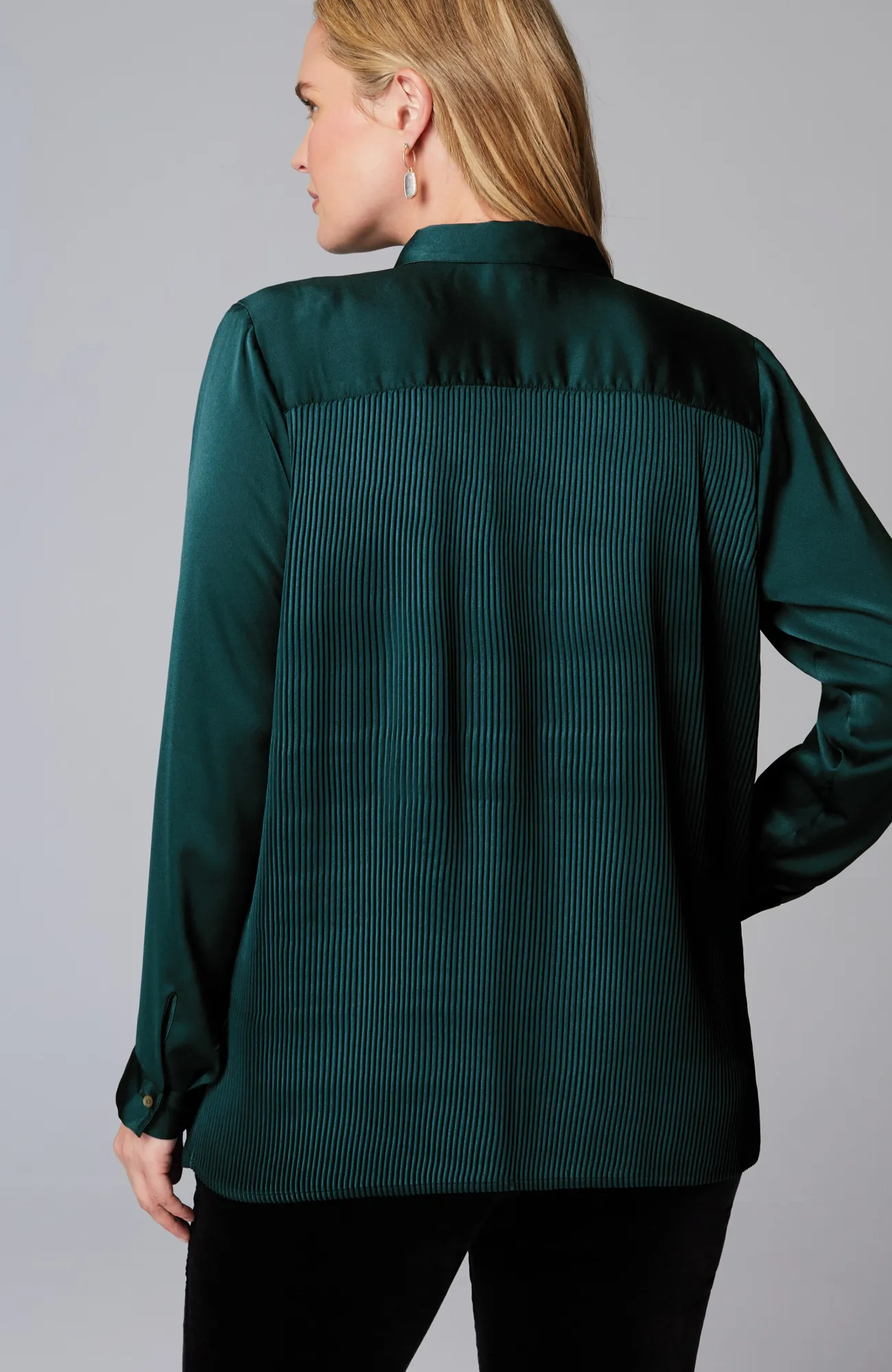 J.Jill Pleated Satin Shirt Outlet