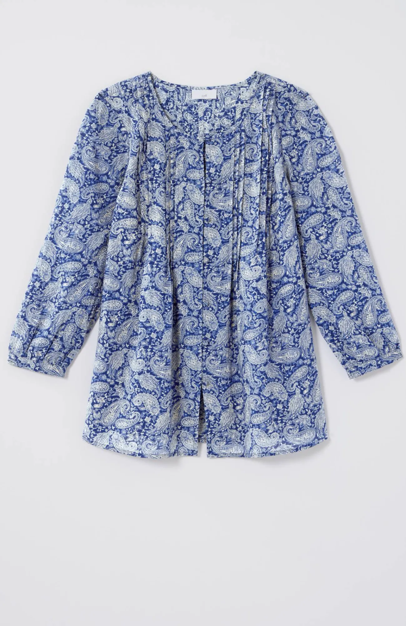 J.Jill Printed A-Line Pintucked Top Outlet