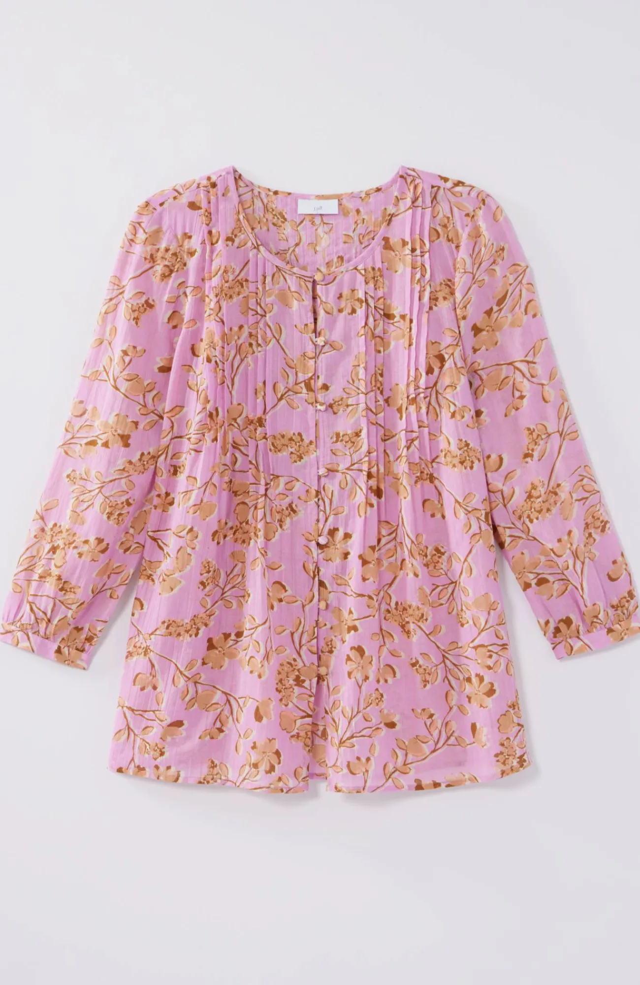 J.Jill Printed A-Line Pintucked Top Outlet
