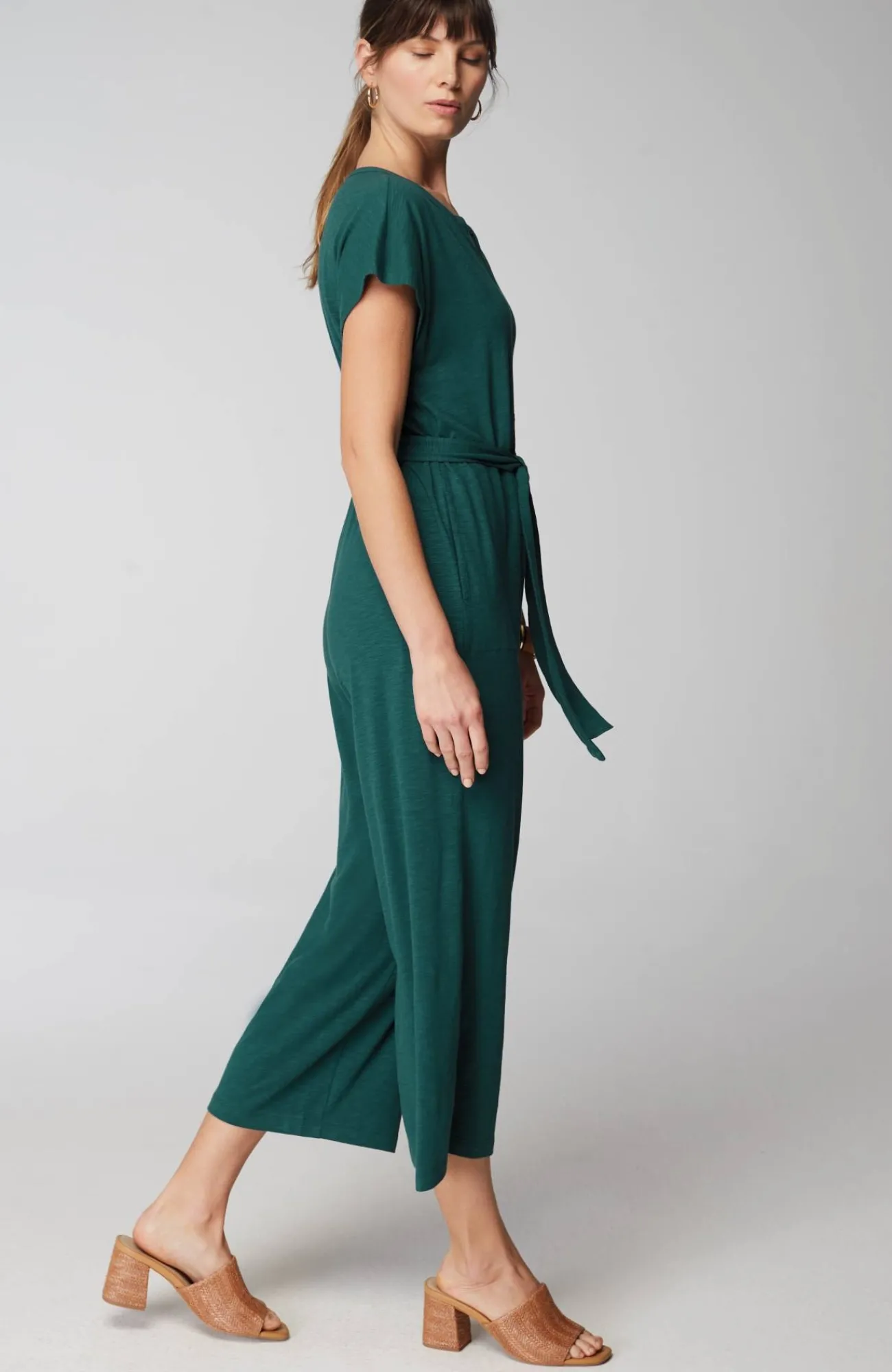 J.Jill Pure Jill Belted Jumpsuit Green Valley Cheap