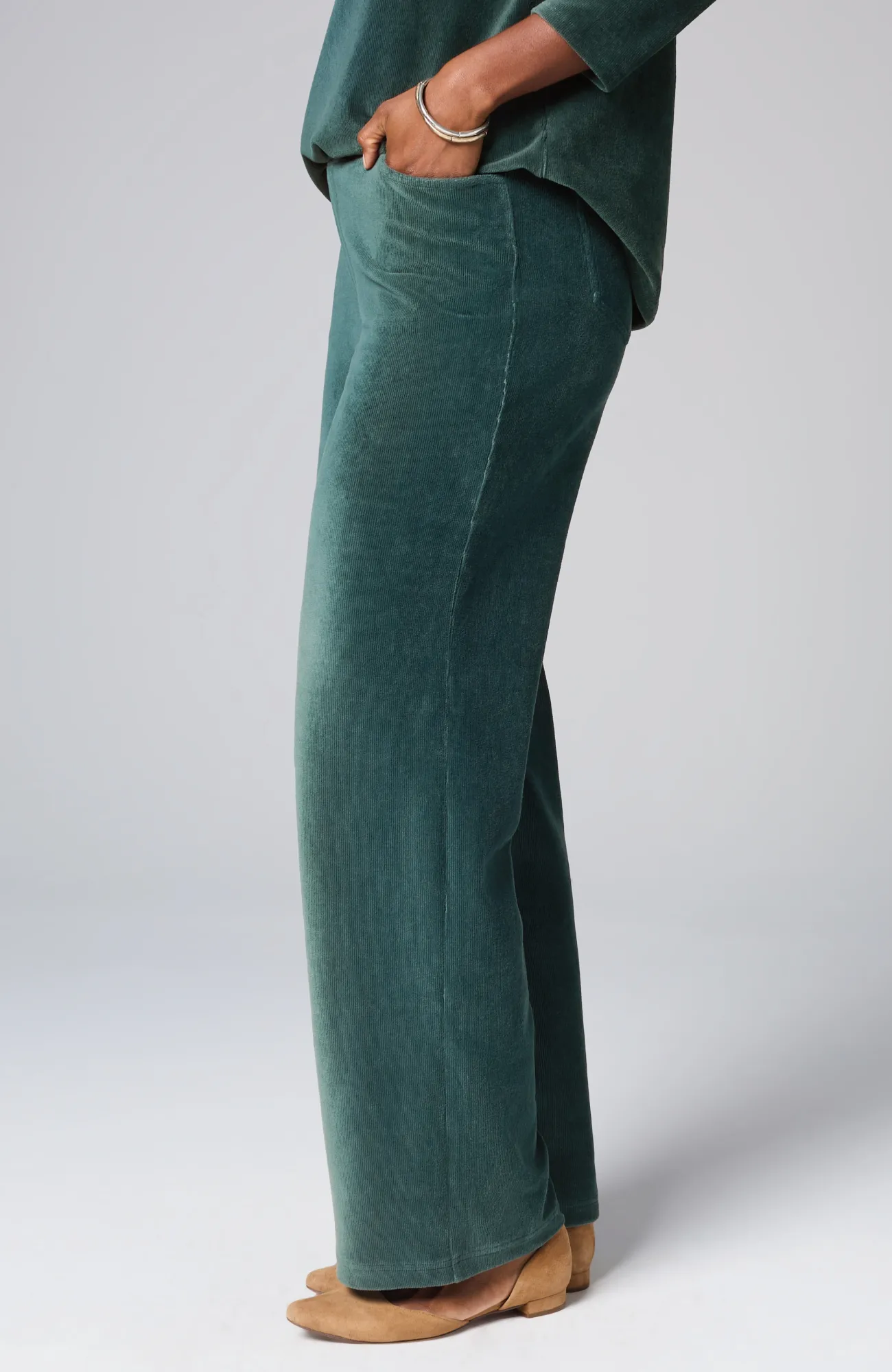 J.Jill Pure Jill Corded-Velour Wide-Leg Pants Dark Teal Shop