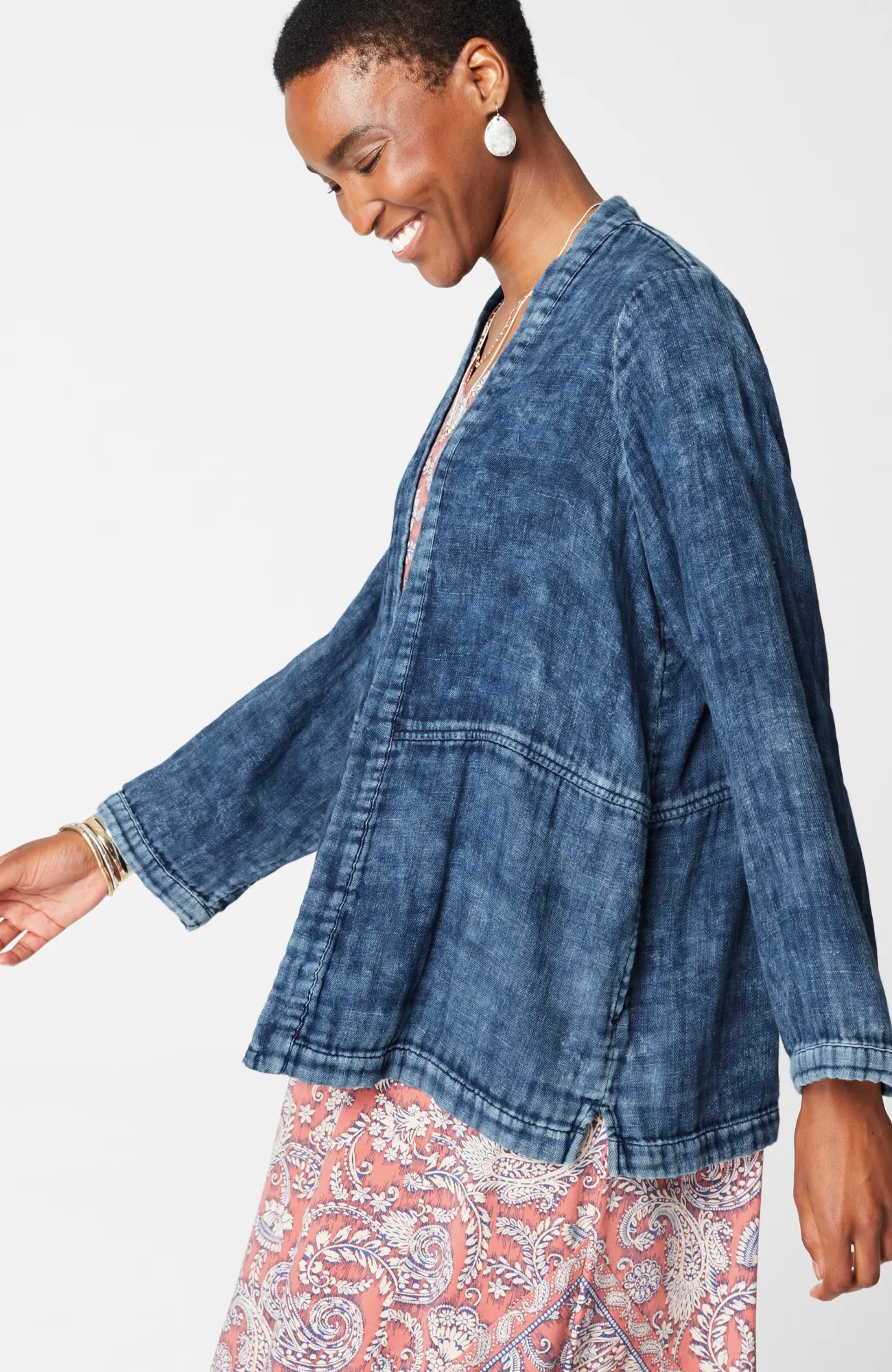 J.Jill Pure Jill Double-Cloth Indigo Jacket Oak Bluff Wash Sale