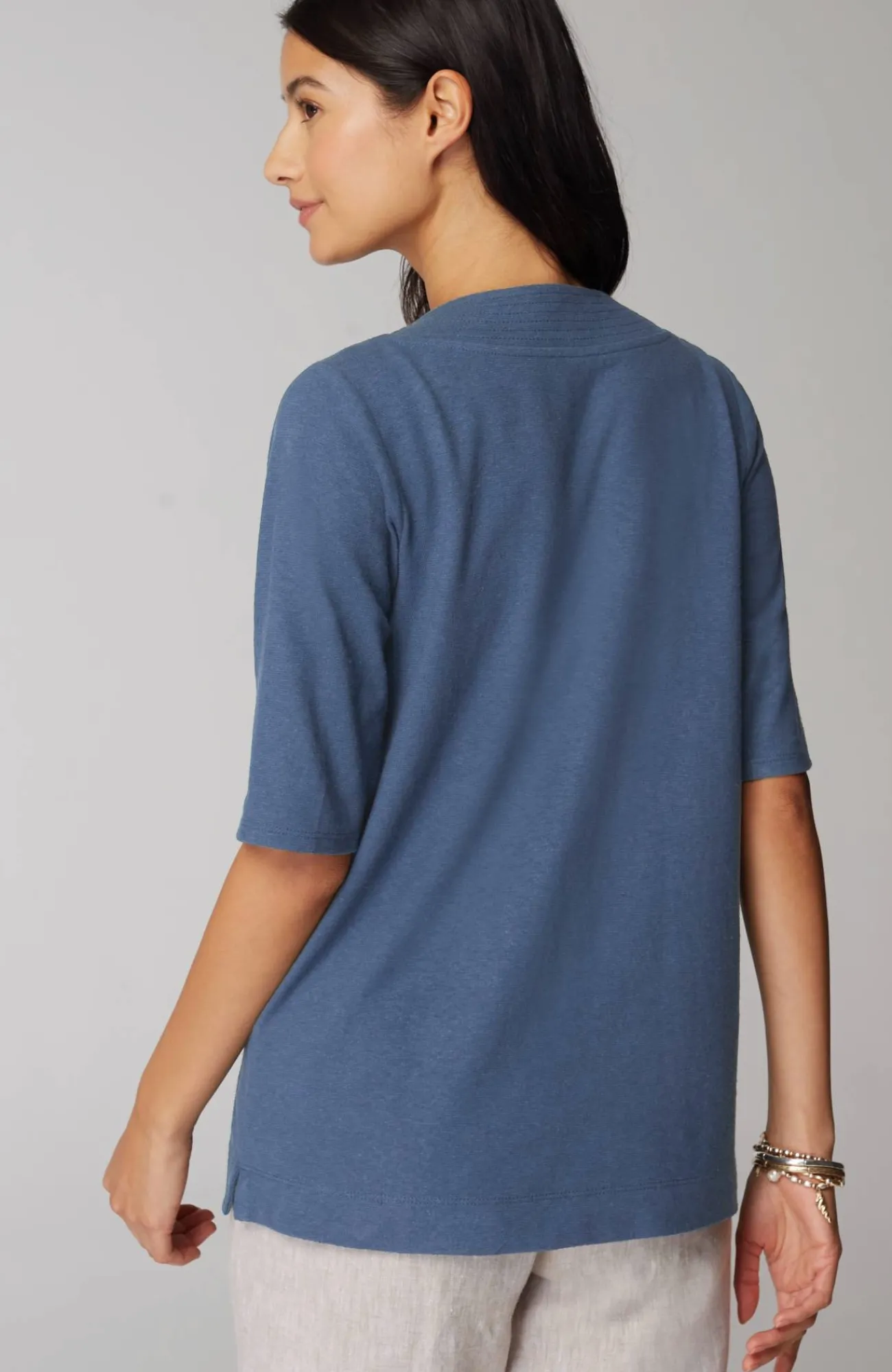 J.Jill Pure Jill Hemp & Cotton Button-Front Top Sale
