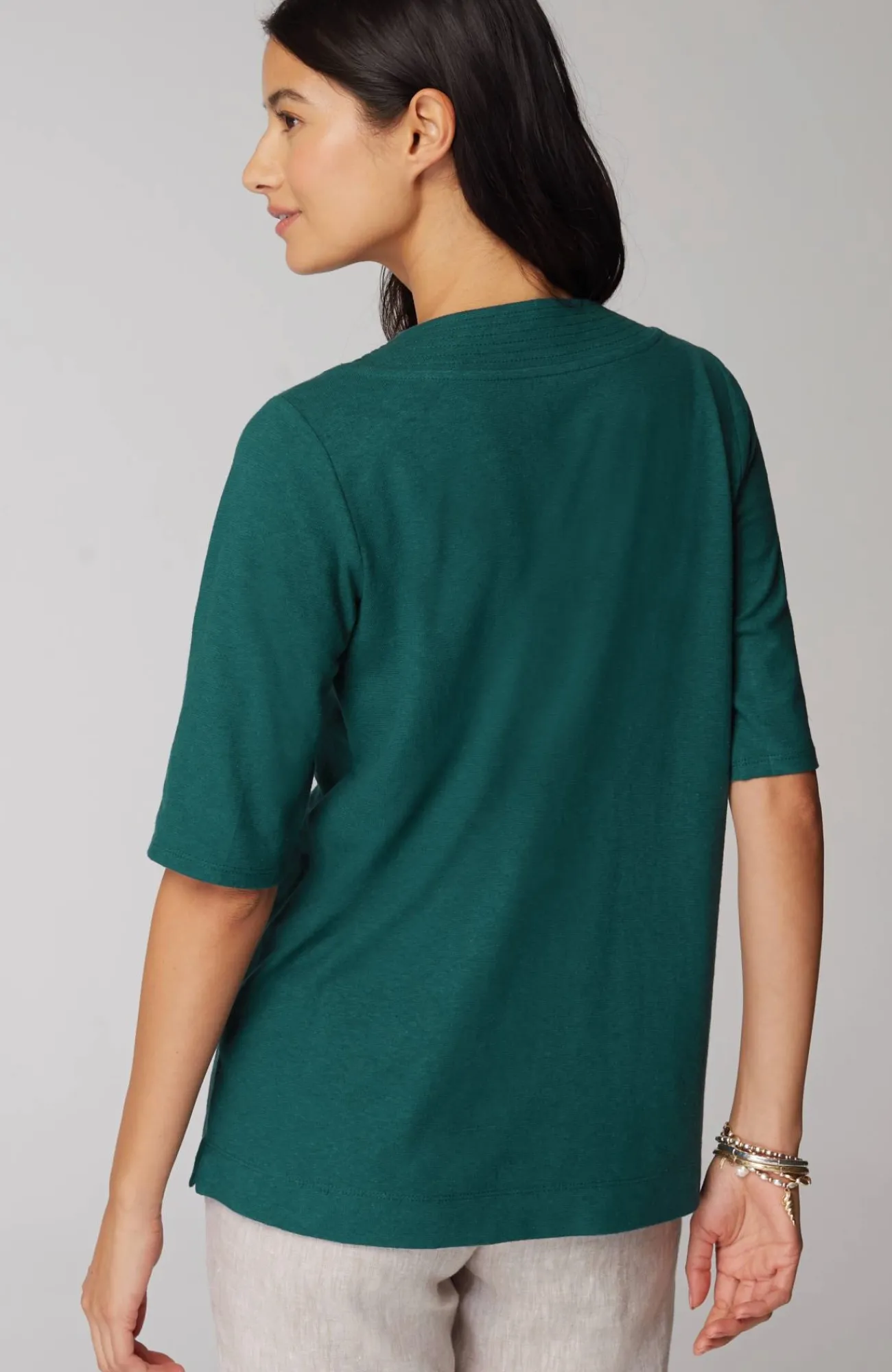 J.Jill Pure Jill Hemp & Cotton Button-Front Top Sale