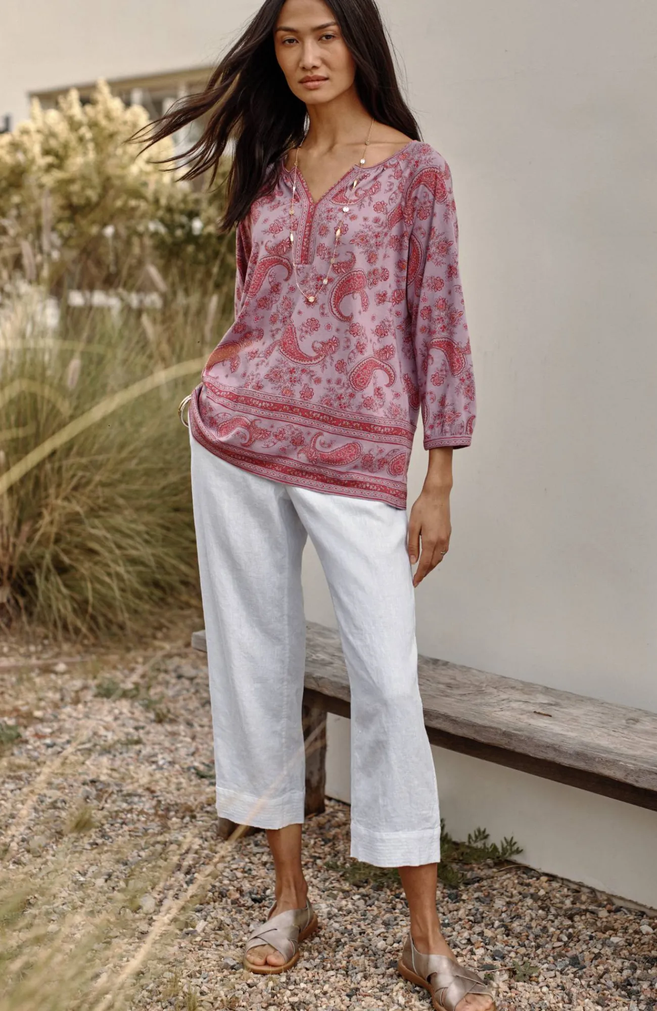 J.Jill Pure Jill Linen Trapunto-Stitched Pants Best Sale