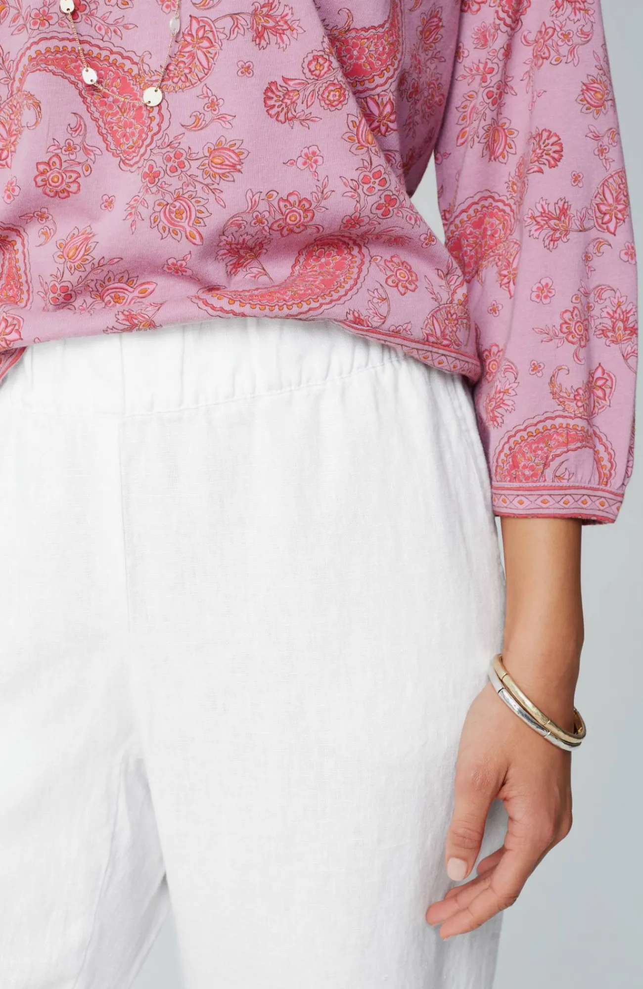 J.Jill Pure Jill Linen Trapunto-Stitched Pants Best Sale