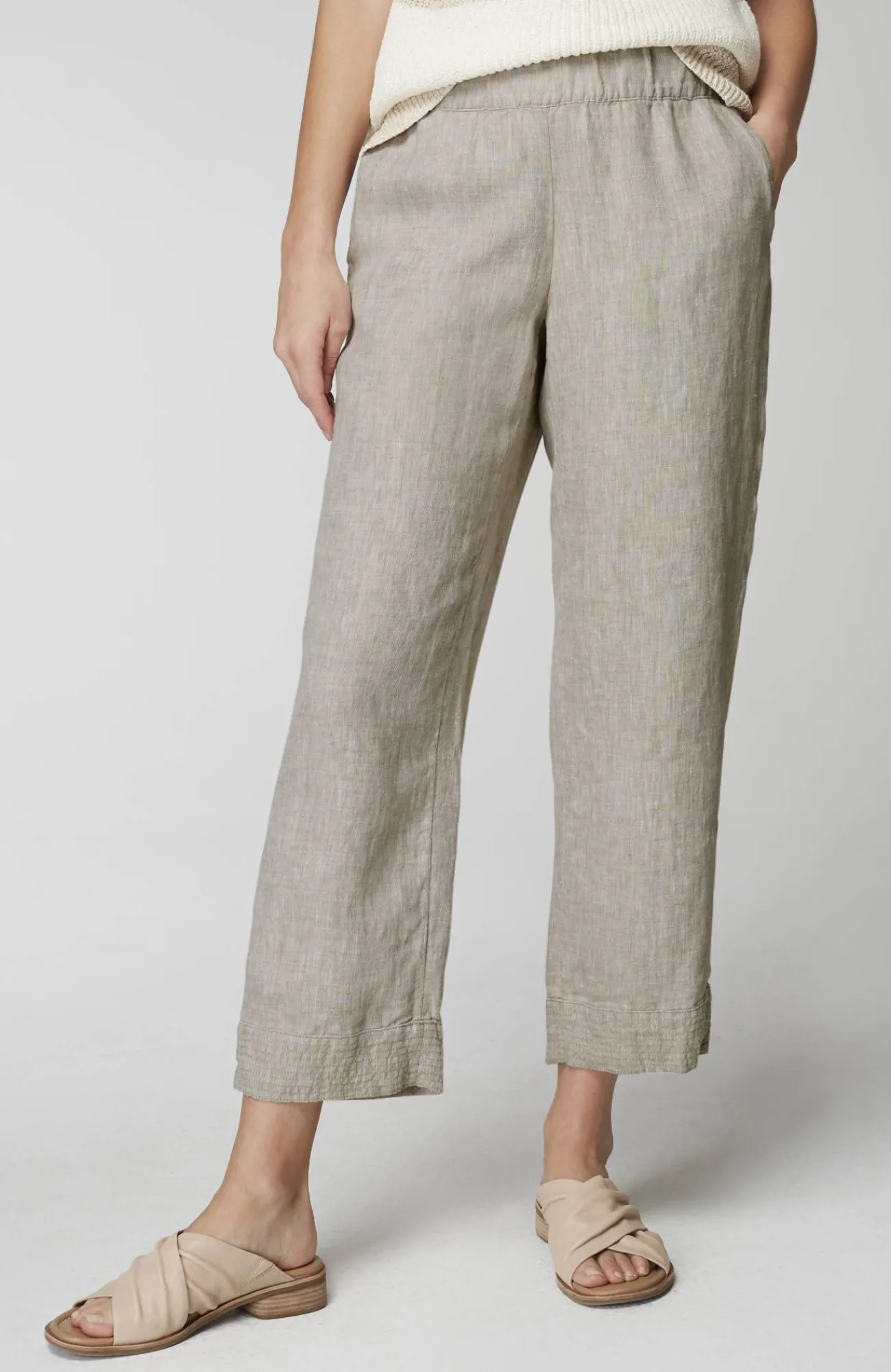 J.Jill Pure Jill Linen Trapunto-Stitched Pants Best Sale