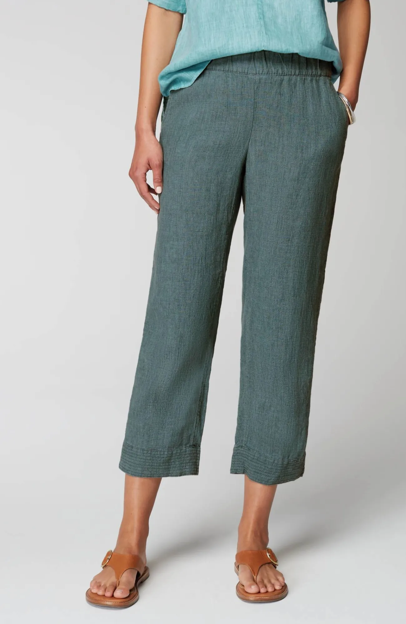 J.Jill Pure Jill Linen Trapunto-Stitched Pants Best Sale