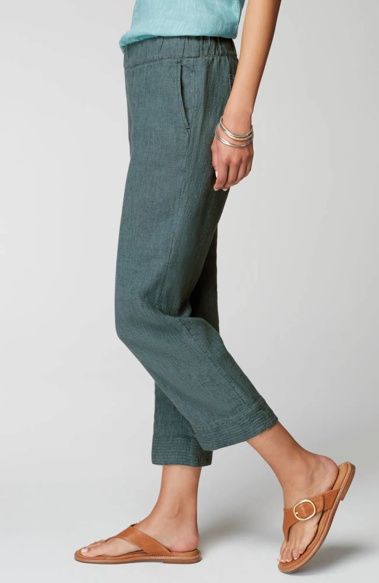J.Jill Pure Jill Linen Trapunto-Stitched Pants Best Sale