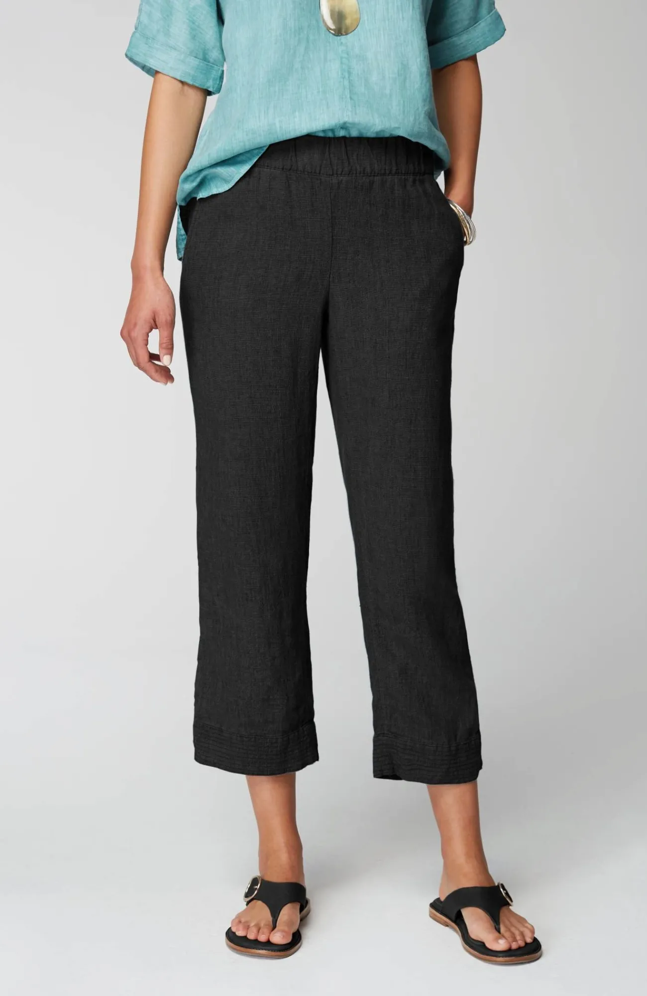 J.Jill Pure Jill Linen Trapunto-Stitched Pants Best Sale
