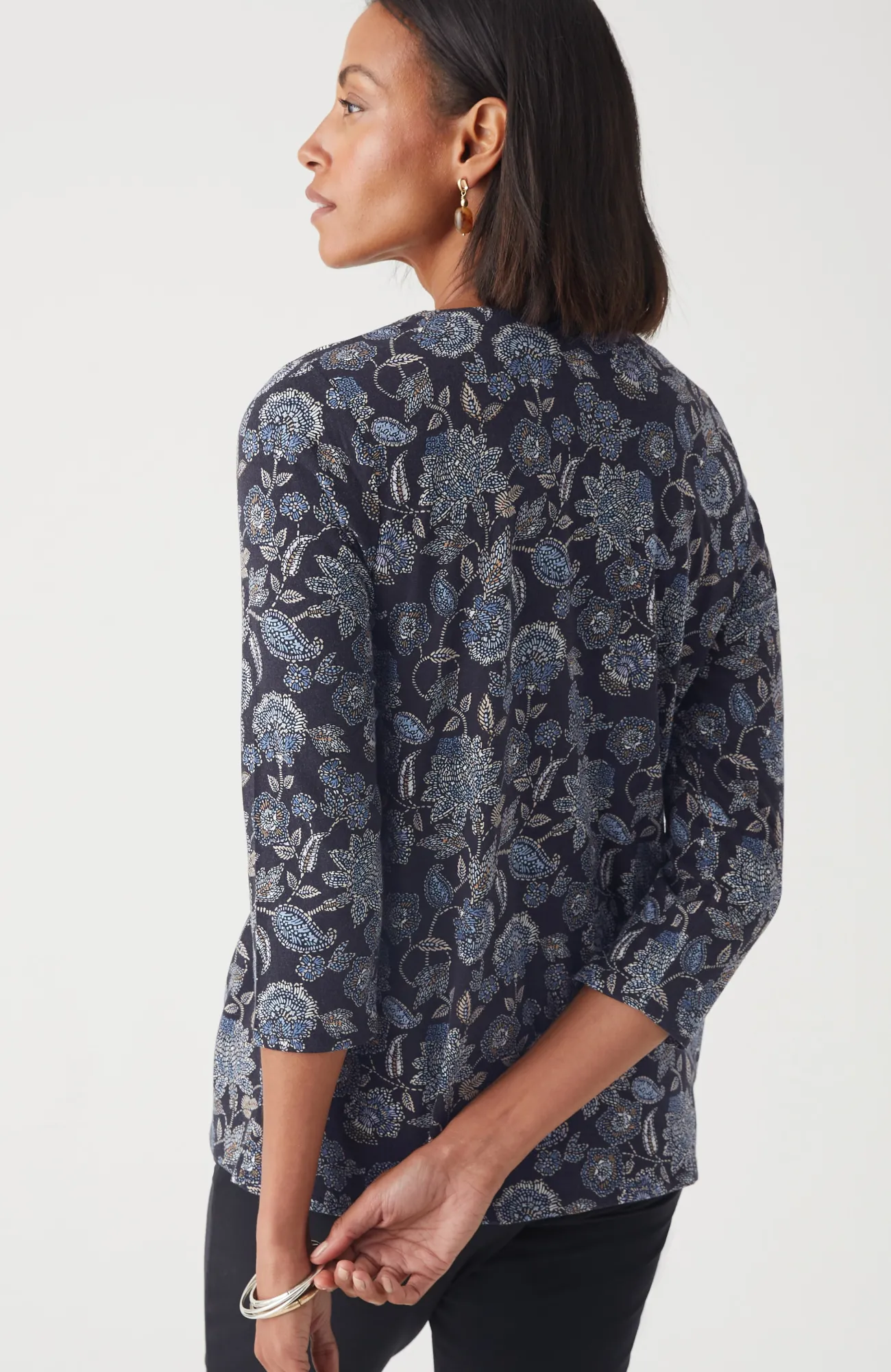 J.Jill Pure Jill Printed V-Neck Tee Cheap