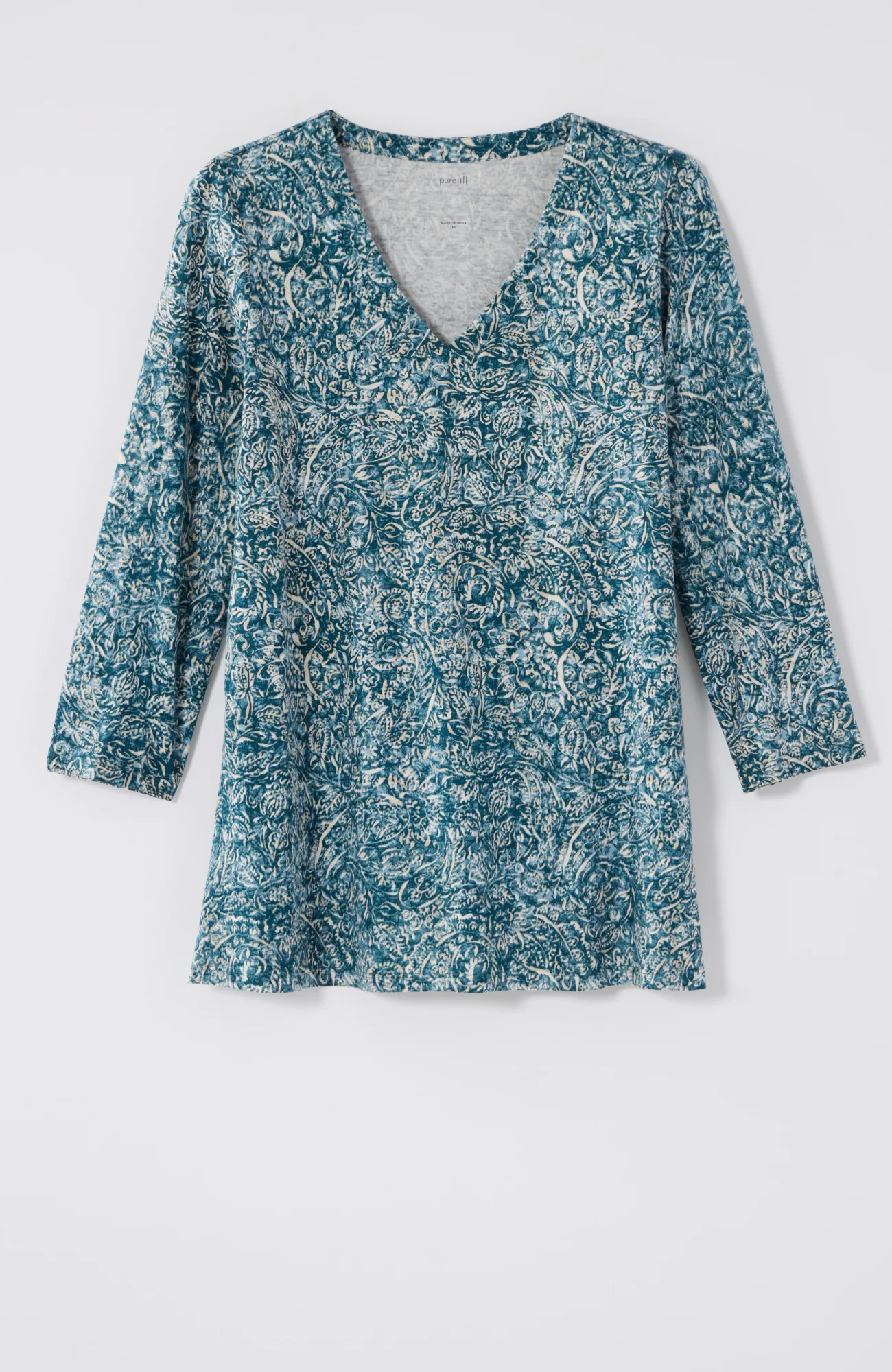 J.Jill Pure Jill Printed V-Neck Tee Cheap