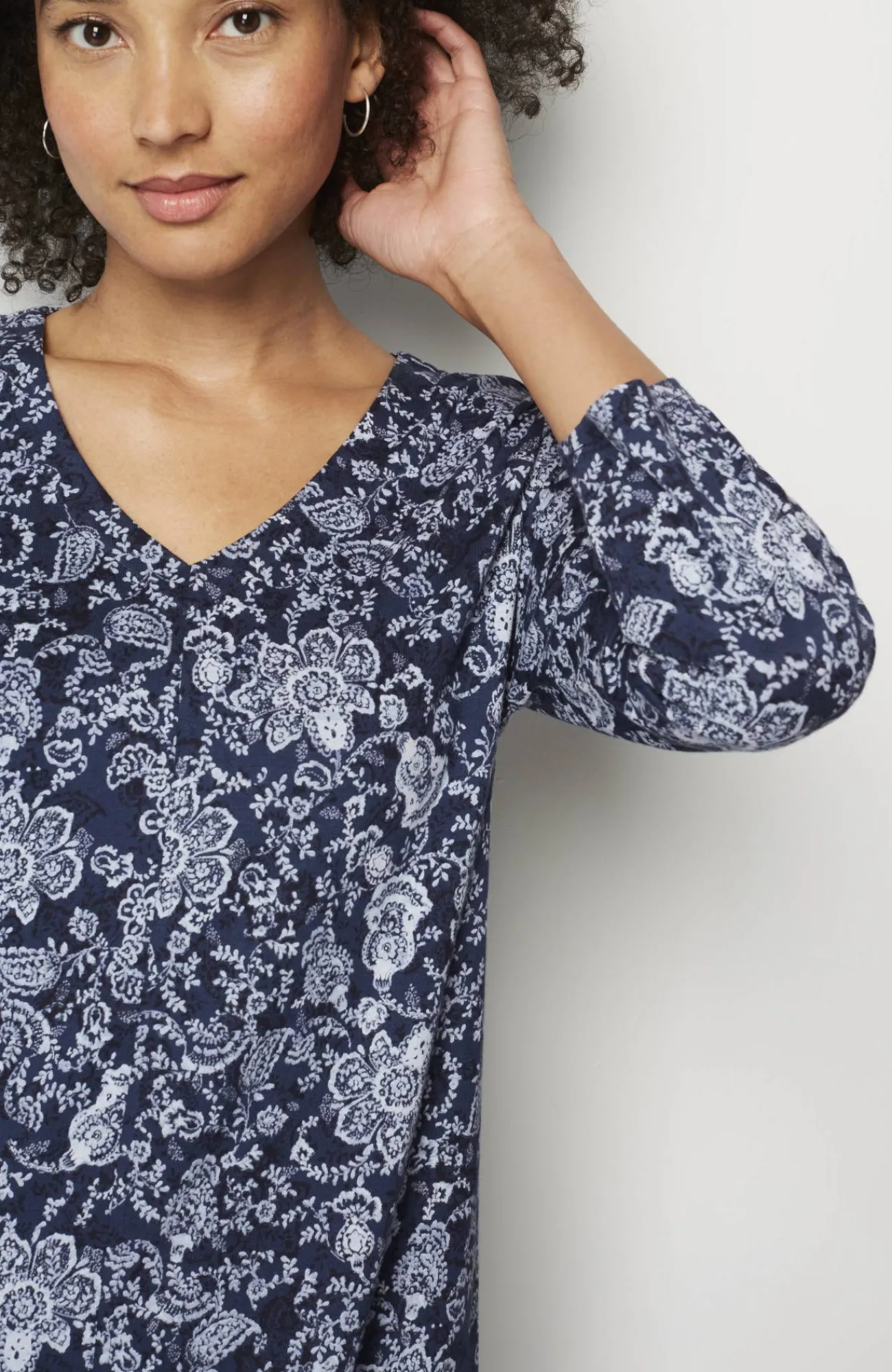 J.Jill Pure Jill Printed V-Neck Tee Cheap