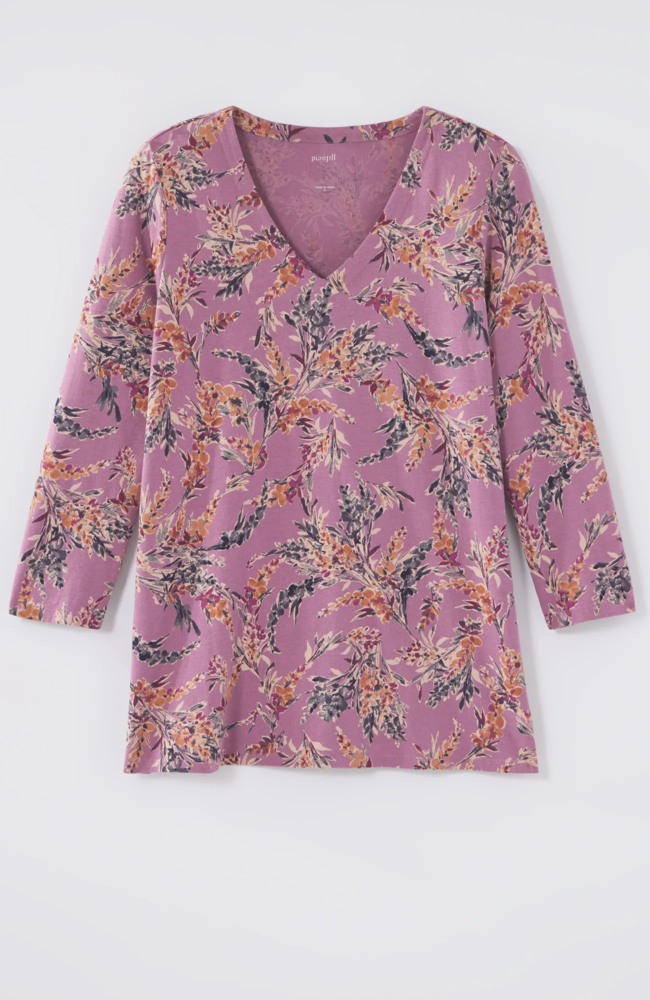 J.Jill Pure Jill Printed V-Neck Tee Cheap
