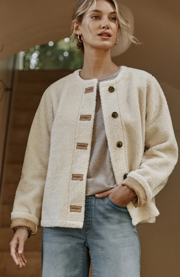 J.Jill Pure Jill Reversible Teddy Jacket Oatmeal/camel Online