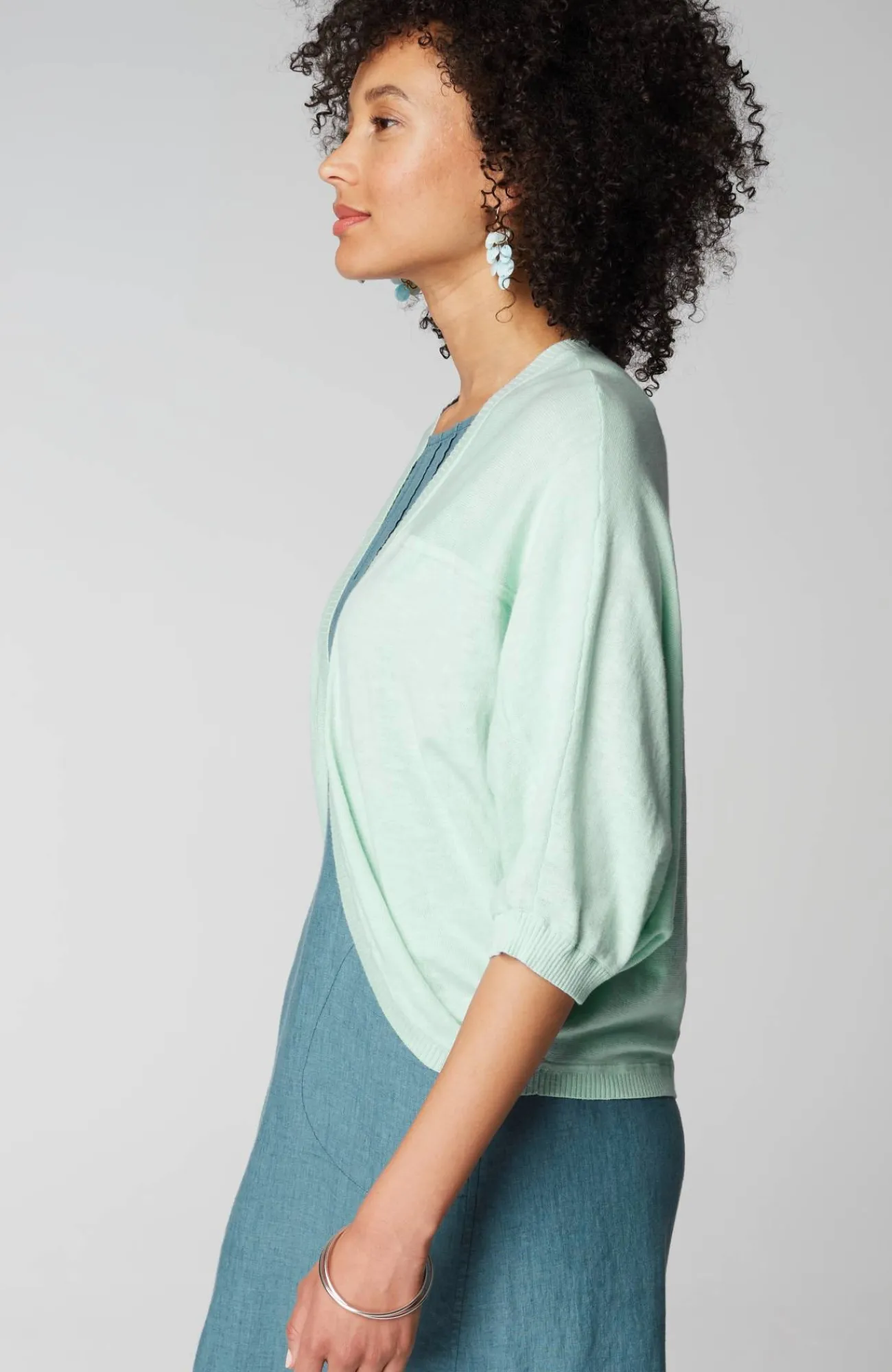 J.Jill Pure Jill Shrug Cardi Pastel Blue Fashion
