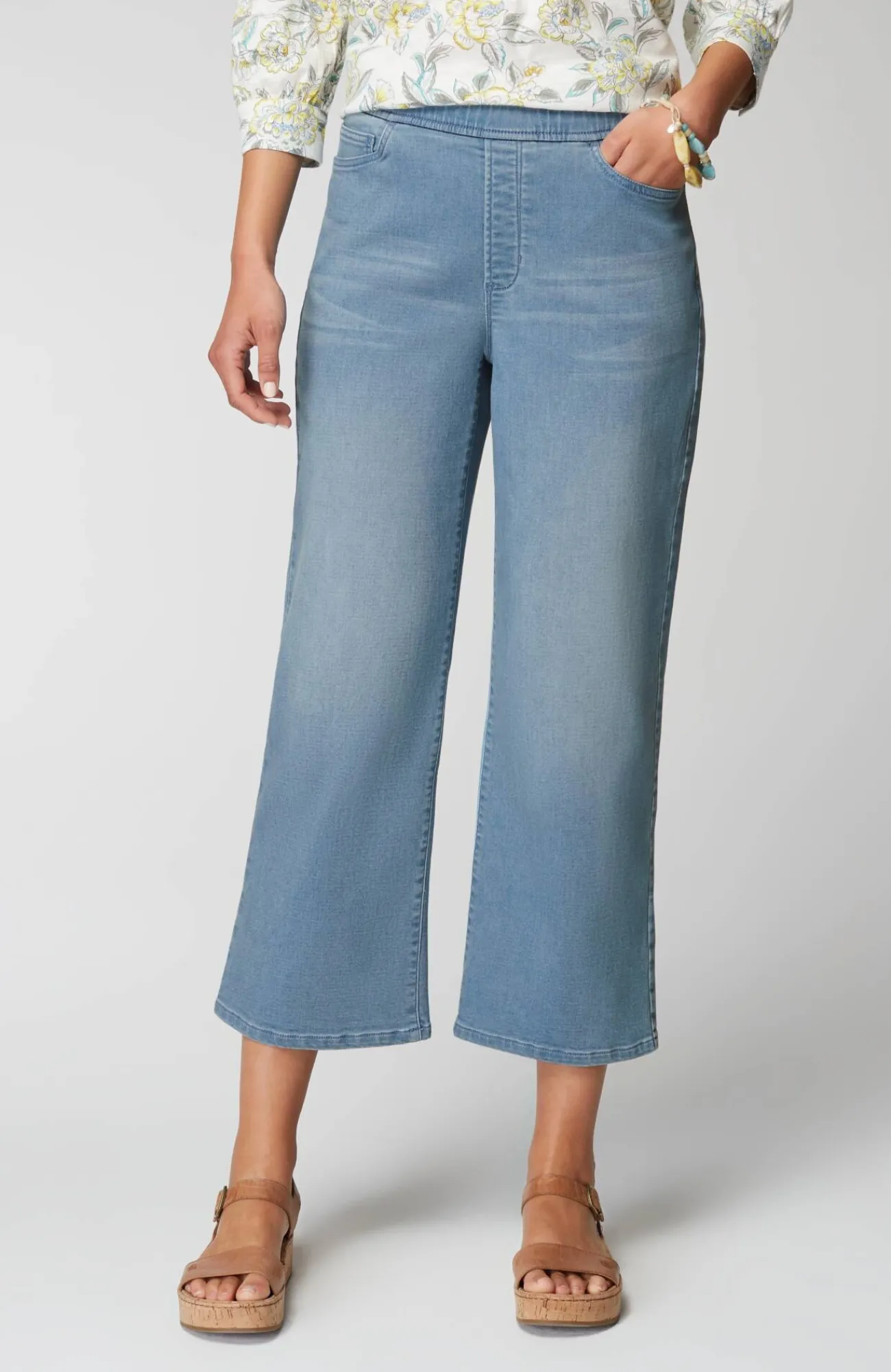 J.Jill Pure Jill Soft Indigo Wide-Leg Crops Iris Wash Fashion