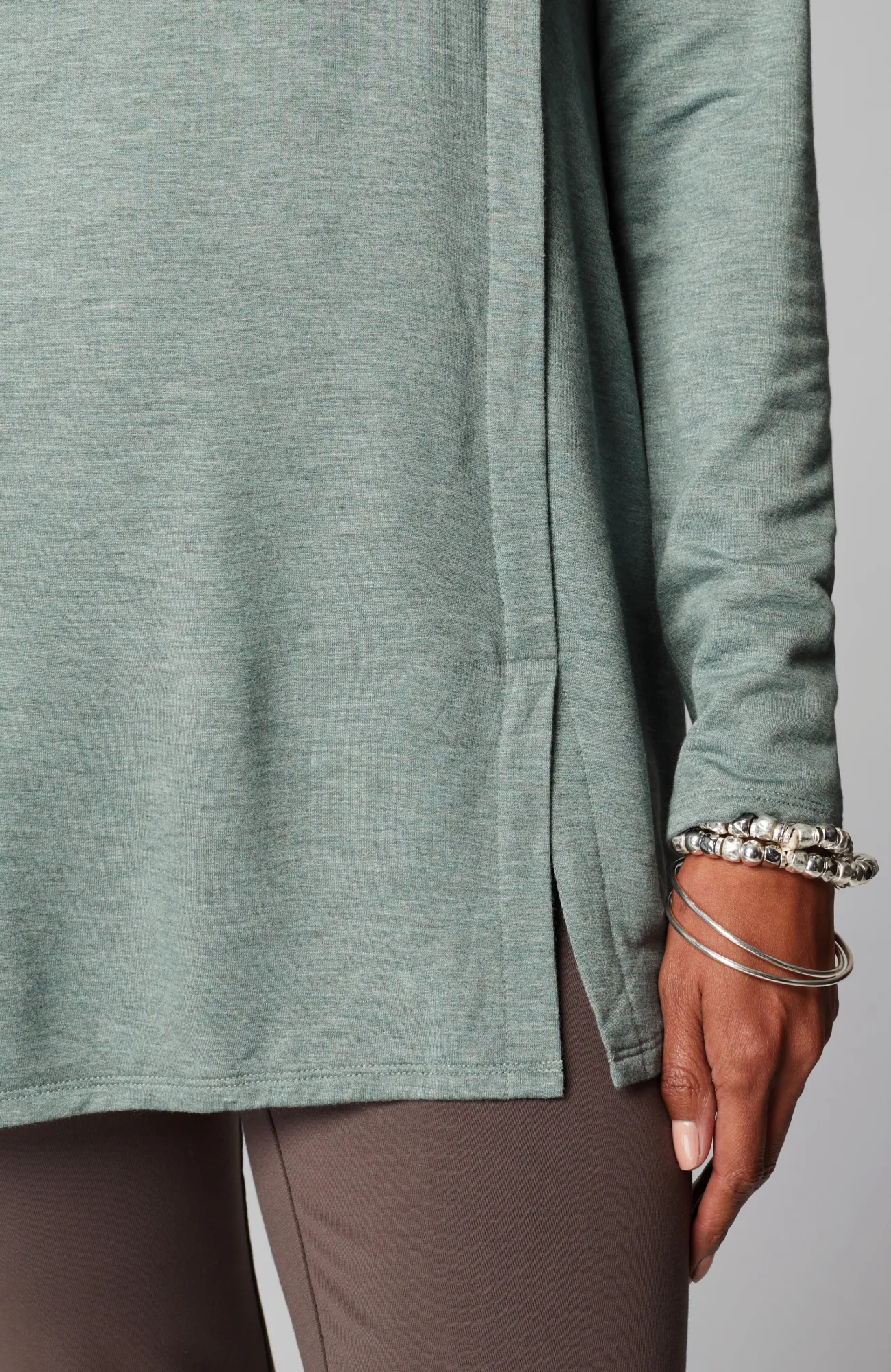 J.Jill Pure Jill Tranquility Mock-Neck Tunic Sage Blue Heather Cheap