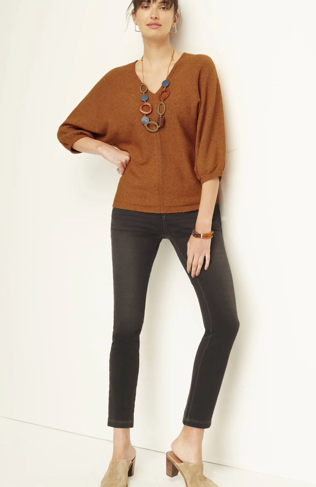 J.Jill Pure Jill Tweed Double-V Sweater Clearance