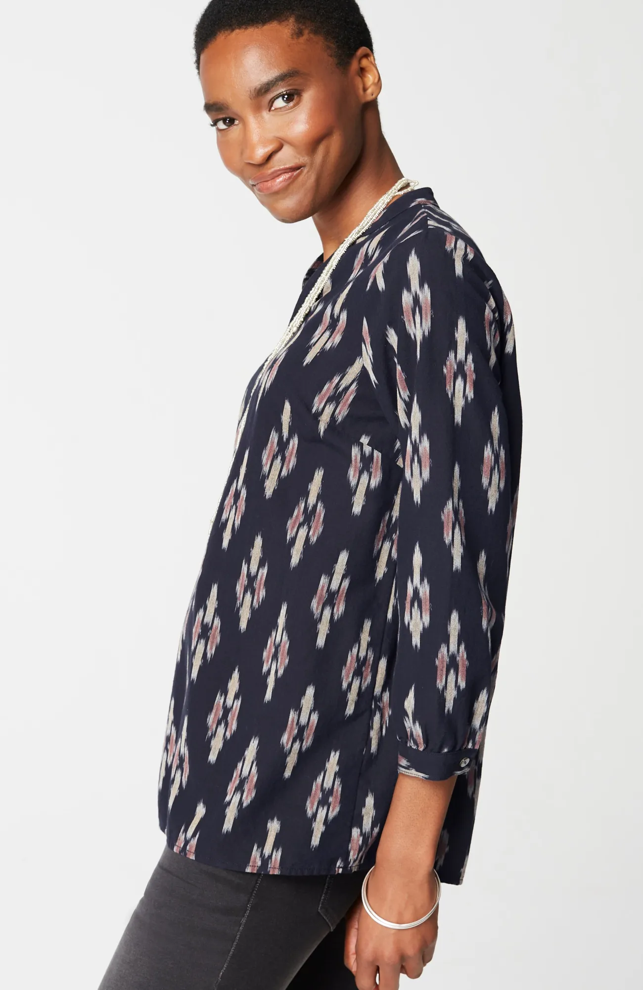 J.Jill Pure Jill V-Neck Ikat Top Store
