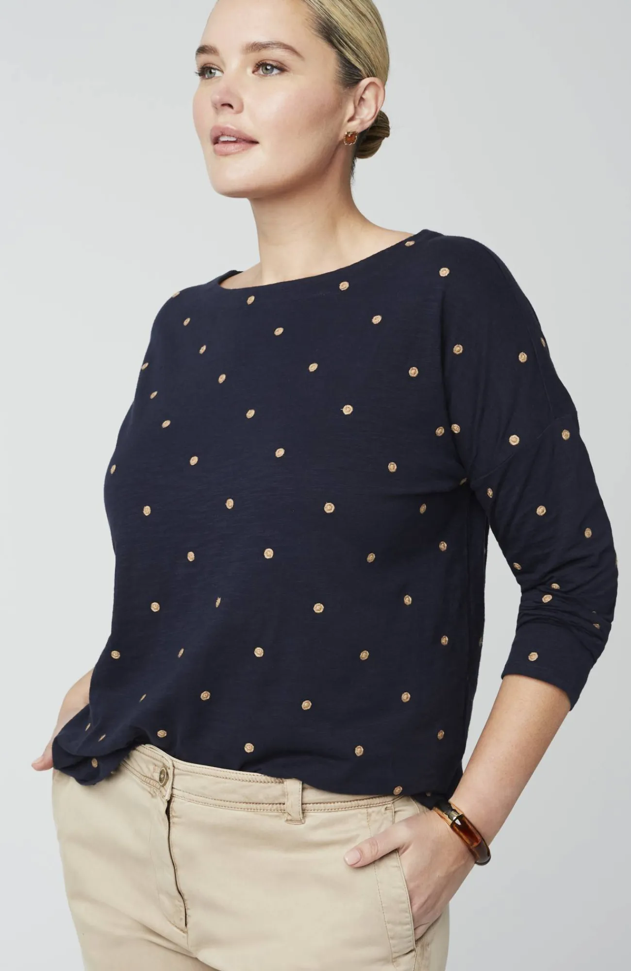 J.Jill Relaxed Boat-Neck Tee Hot