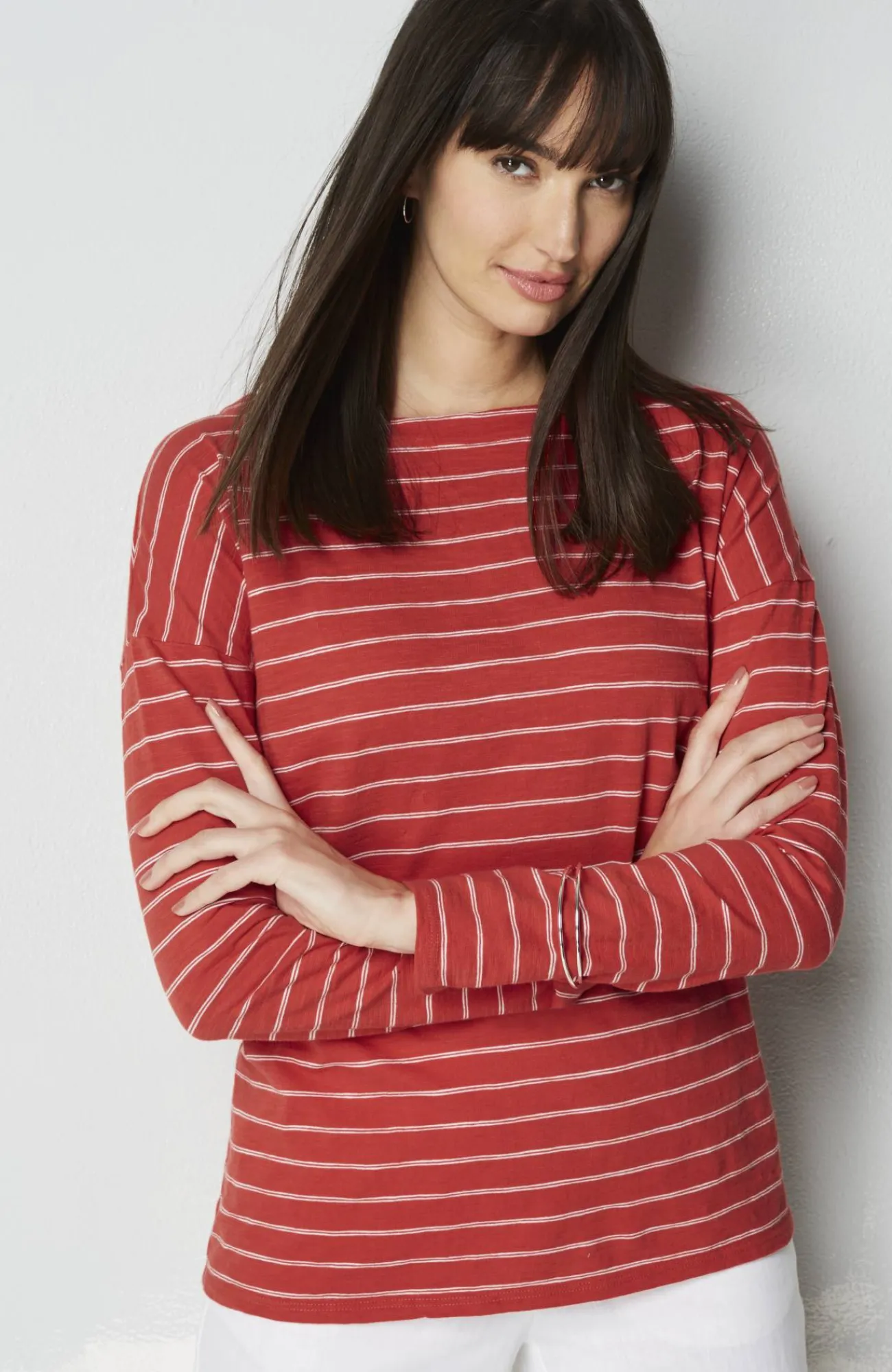J.Jill Relaxed Boat-Neck Tee Hot