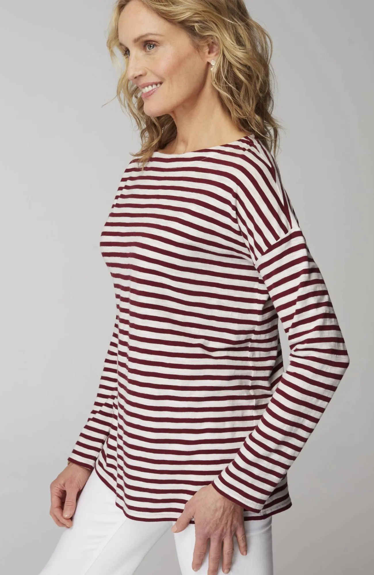J.Jill Relaxed Boat-Neck Tee Hot