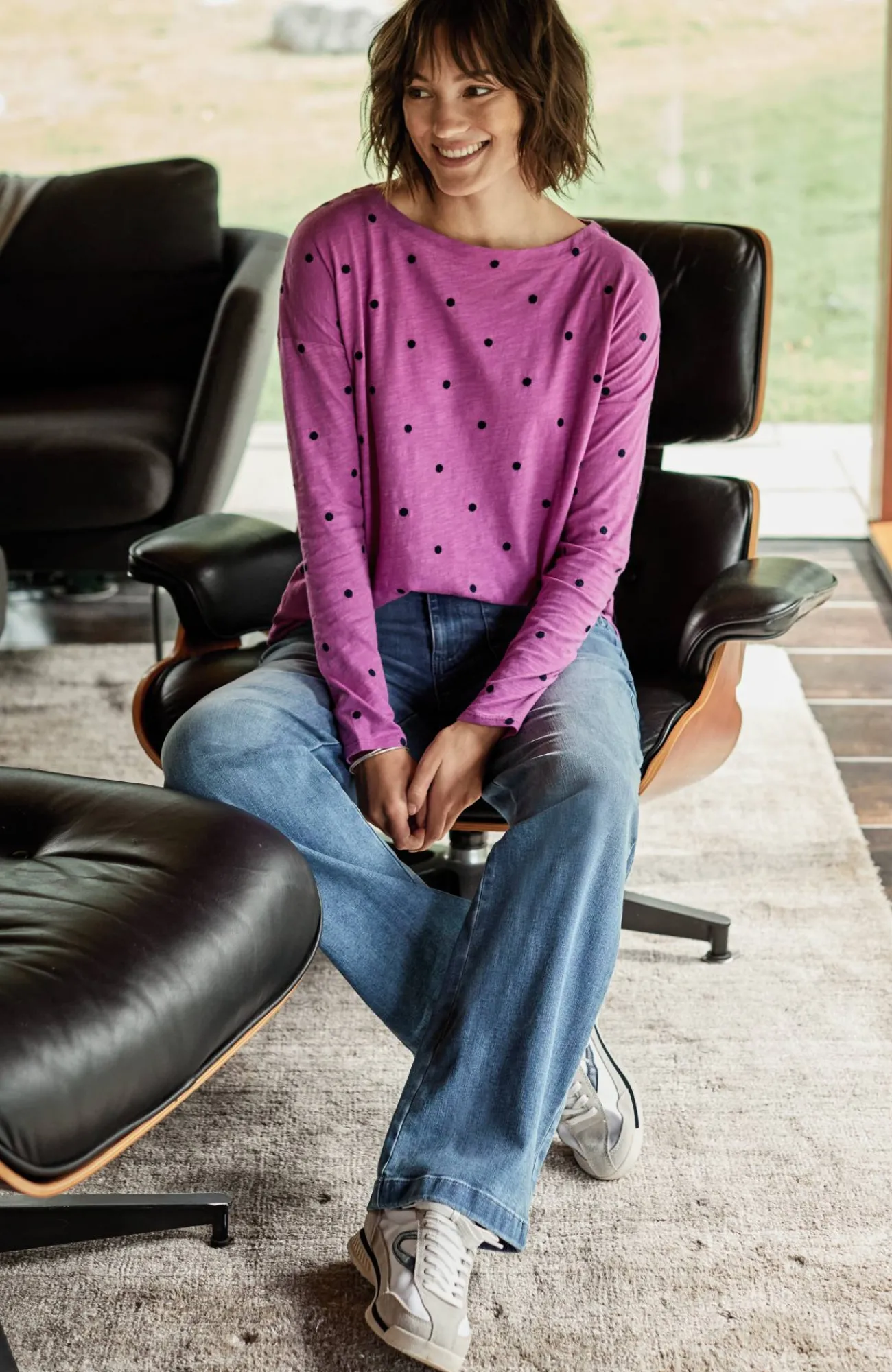 J.Jill Relaxed Boat-Neck Tee Hot