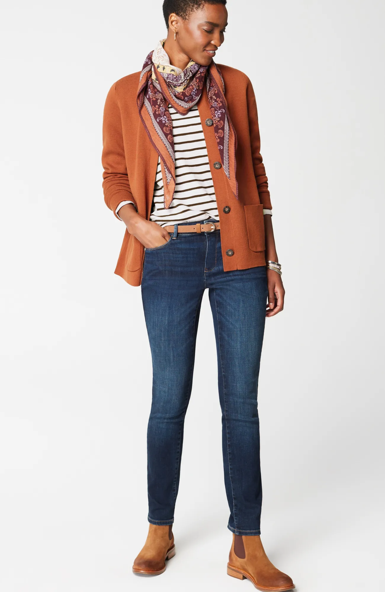 J.Jill Relaxed Boat-Neck Tee Hot