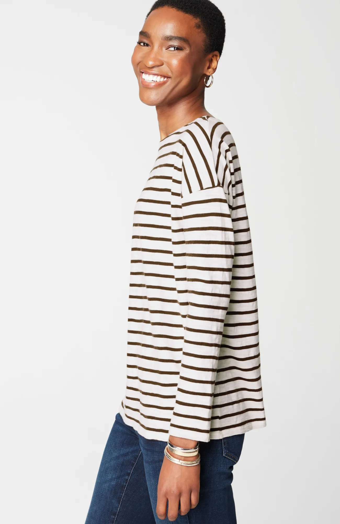 J.Jill Relaxed Boat-Neck Tee Hot