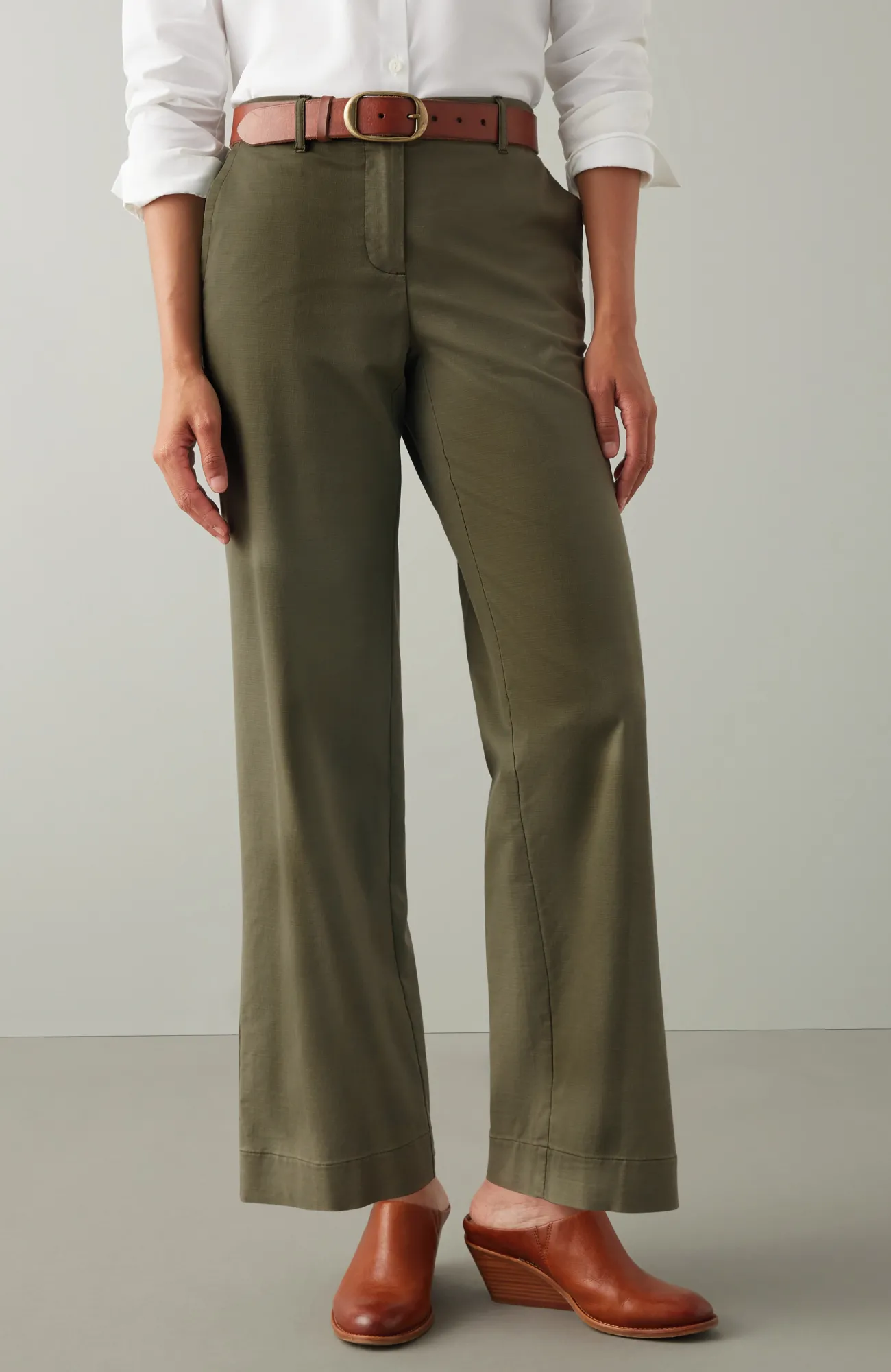 J.Jill Relaxed Chino Wide-Leg Pants Light Greenwood Best Sale