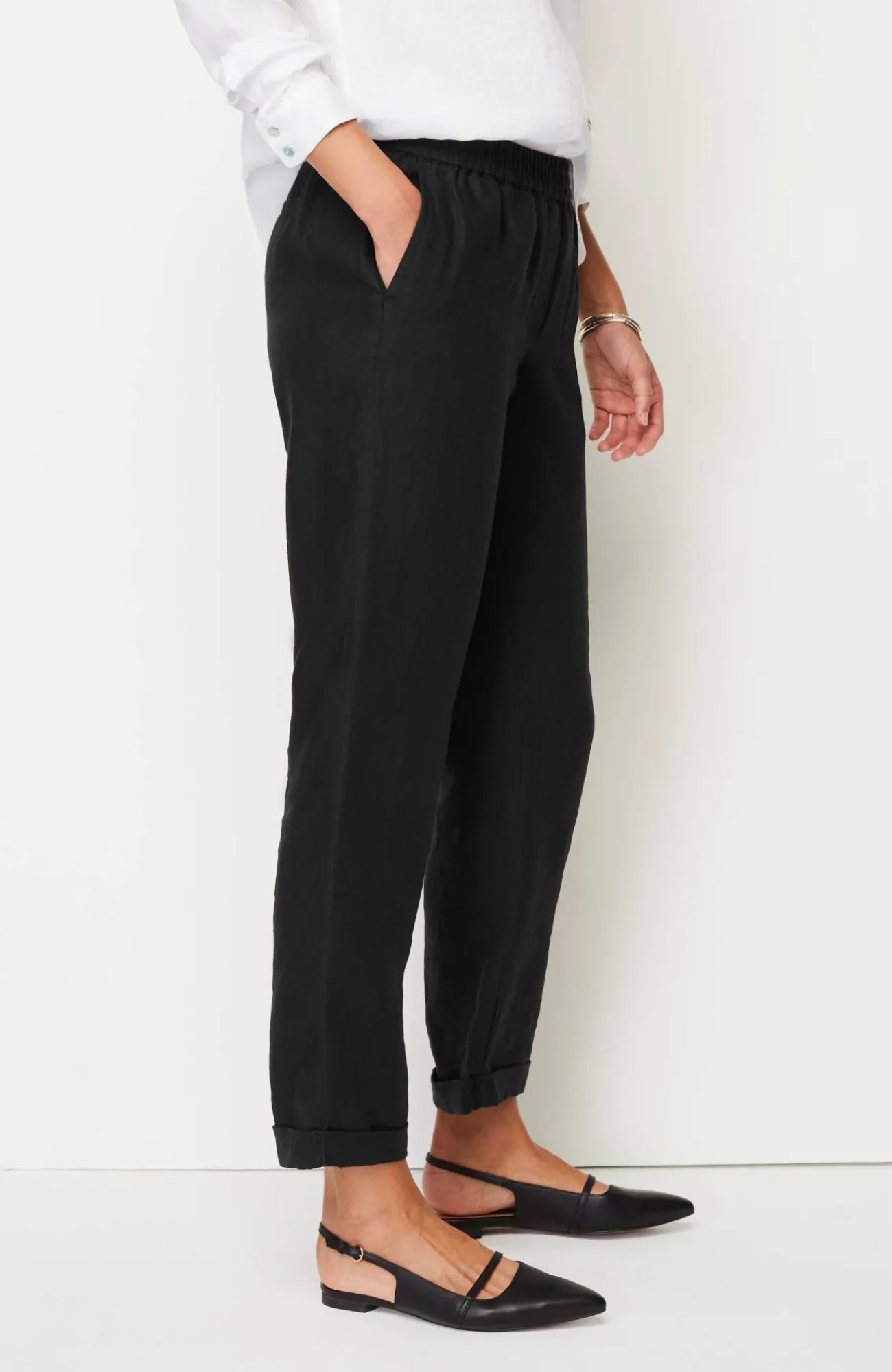 J.Jill Relaxed Linen Straight-Leg Pants Hot