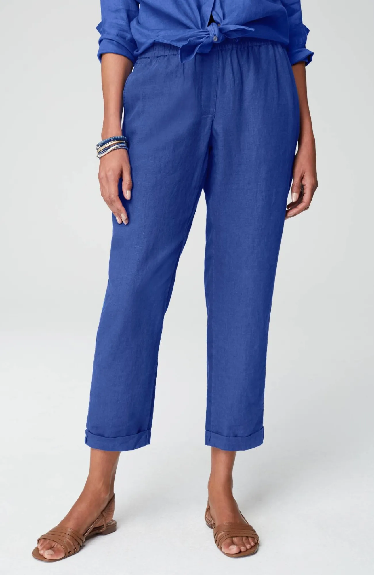 J.Jill Relaxed Linen Straight-Leg Pants Hot