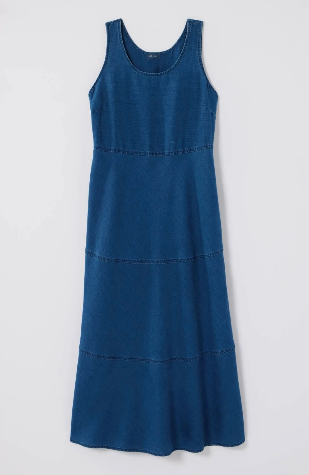J.Jill Seamed Indigo Midi Dress Vintage Blue Wash Best