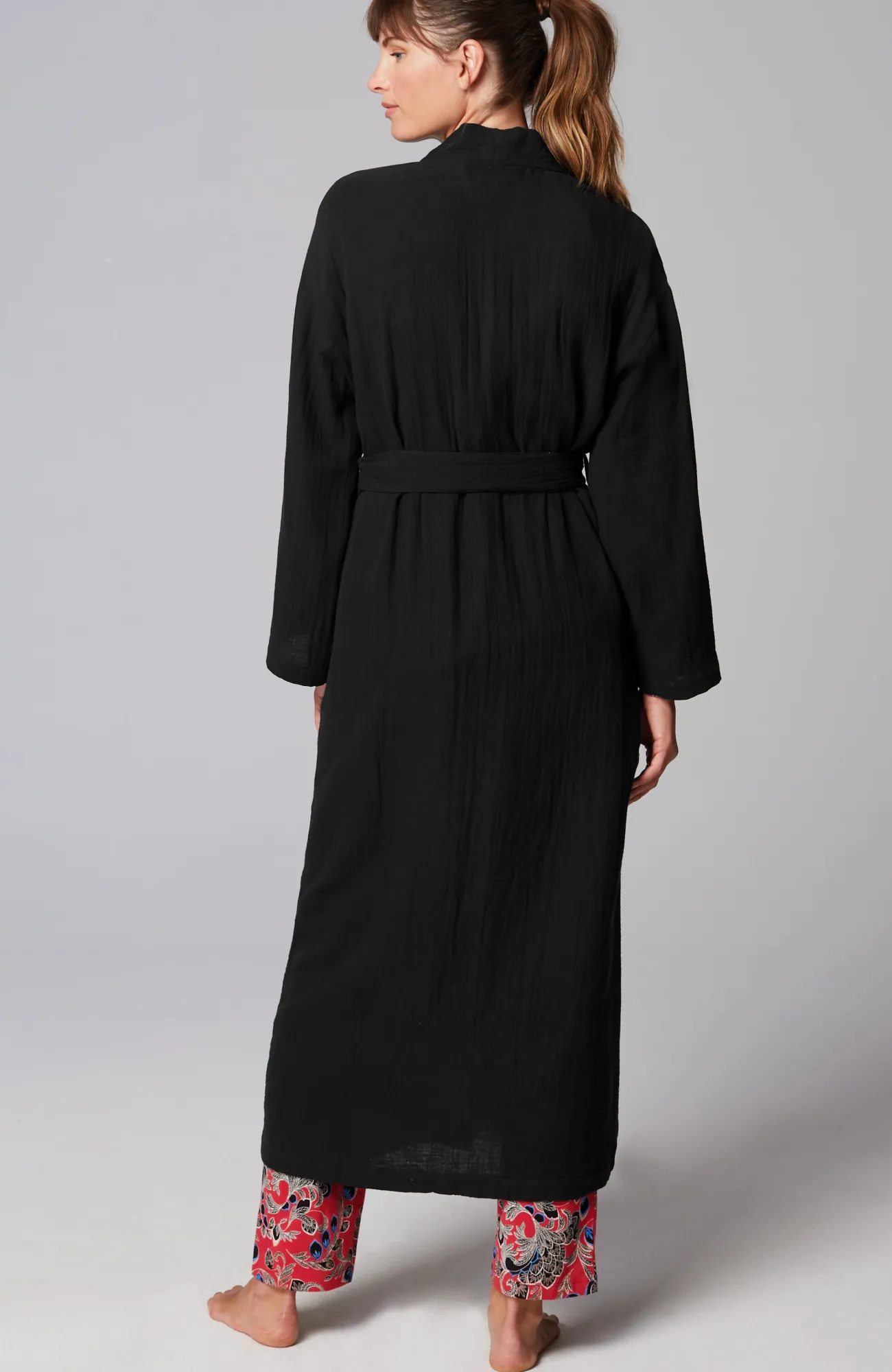J.Jill Sleep Cotton-Gauze Robe Thyme New
