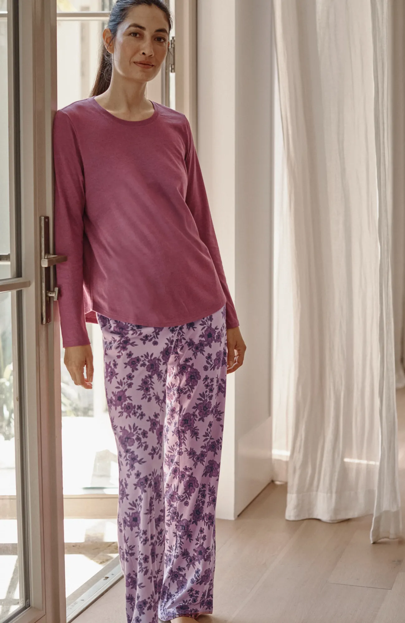J.Jill Sleep Ultrasoft Relaxed Full-Leg Pants Hot